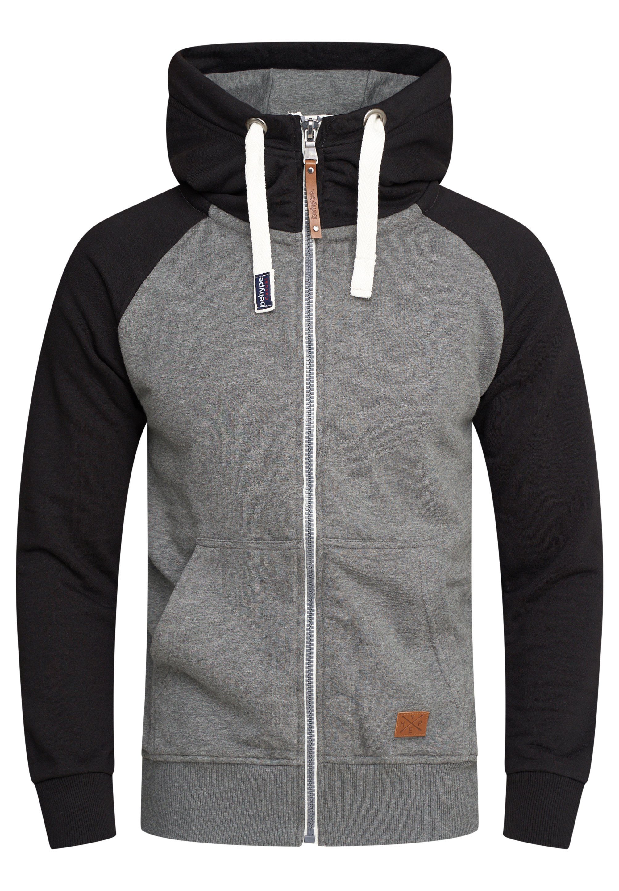 behype Kapuzensweatjacke BHDISUK Herren Kapuzenpullover Hoodie Pullover Swe günstig online kaufen