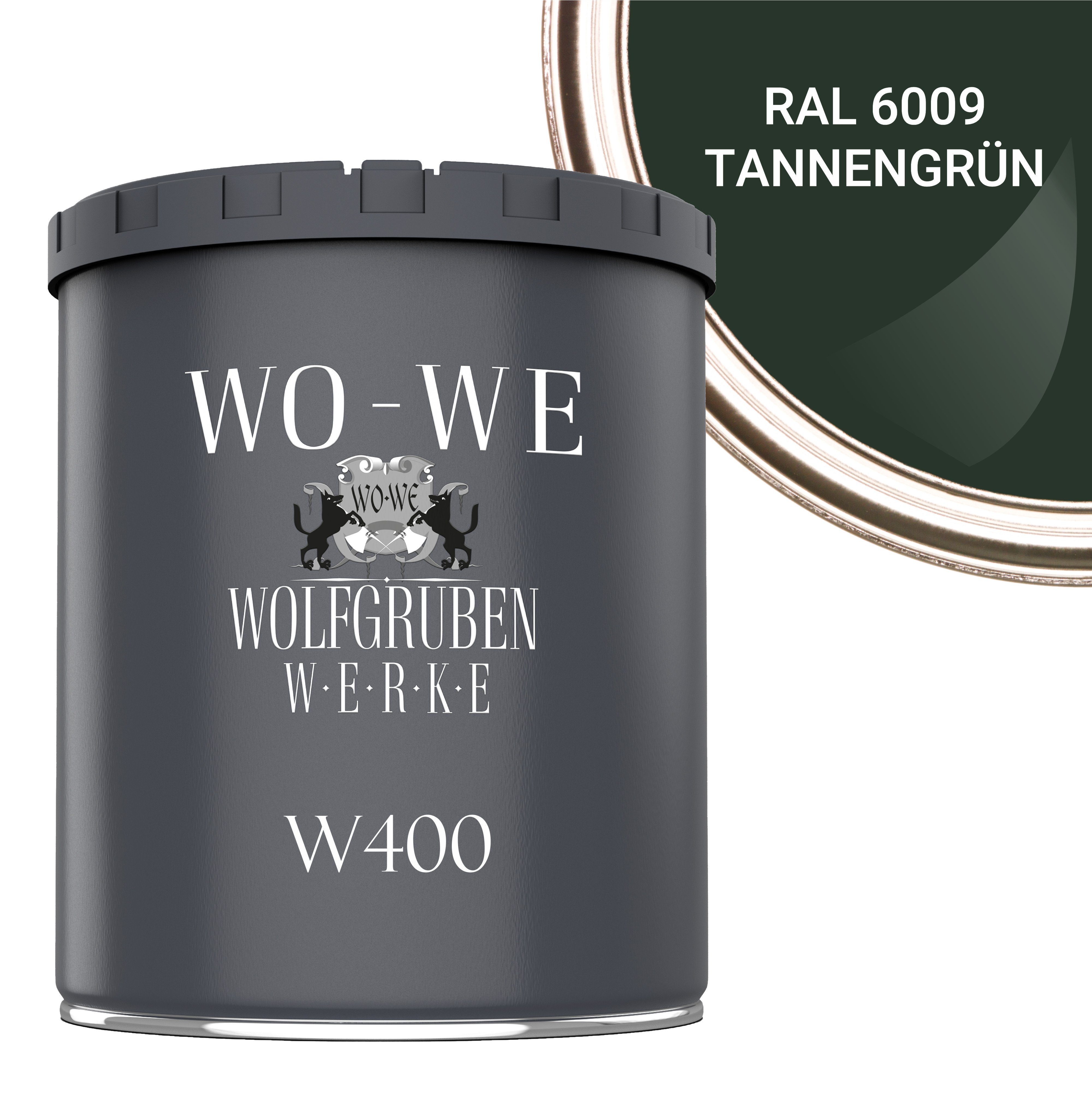 Tannengrün W400, 1-5L, Lack WO-WE Seidenglänzend, Schiffslack Lösemittelbasis RAL Yachtlack 6009 Parkettlack Bootslack