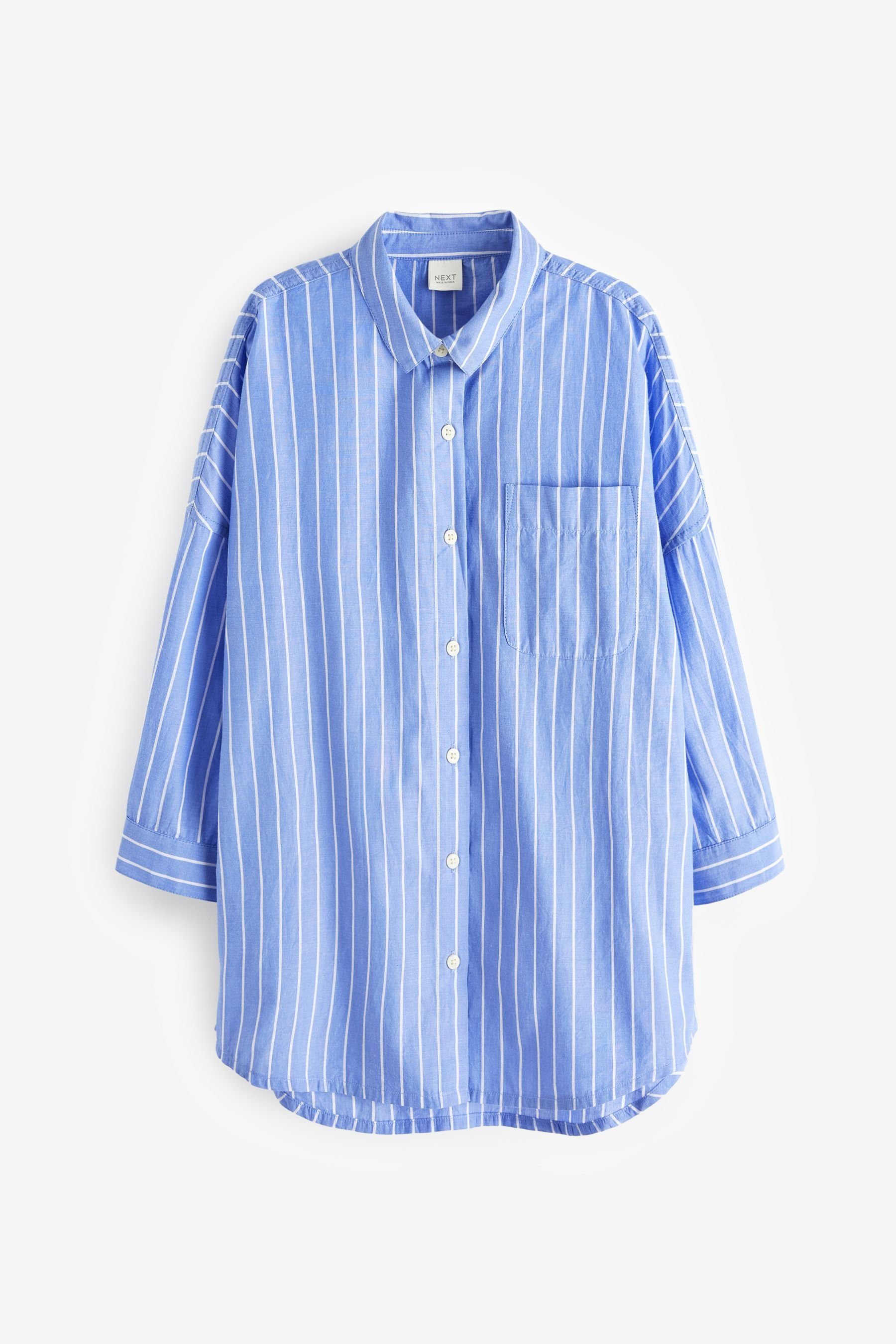 Next Oversize-Shirt Hemd in Oversize (1-tlg) Blue Stripe