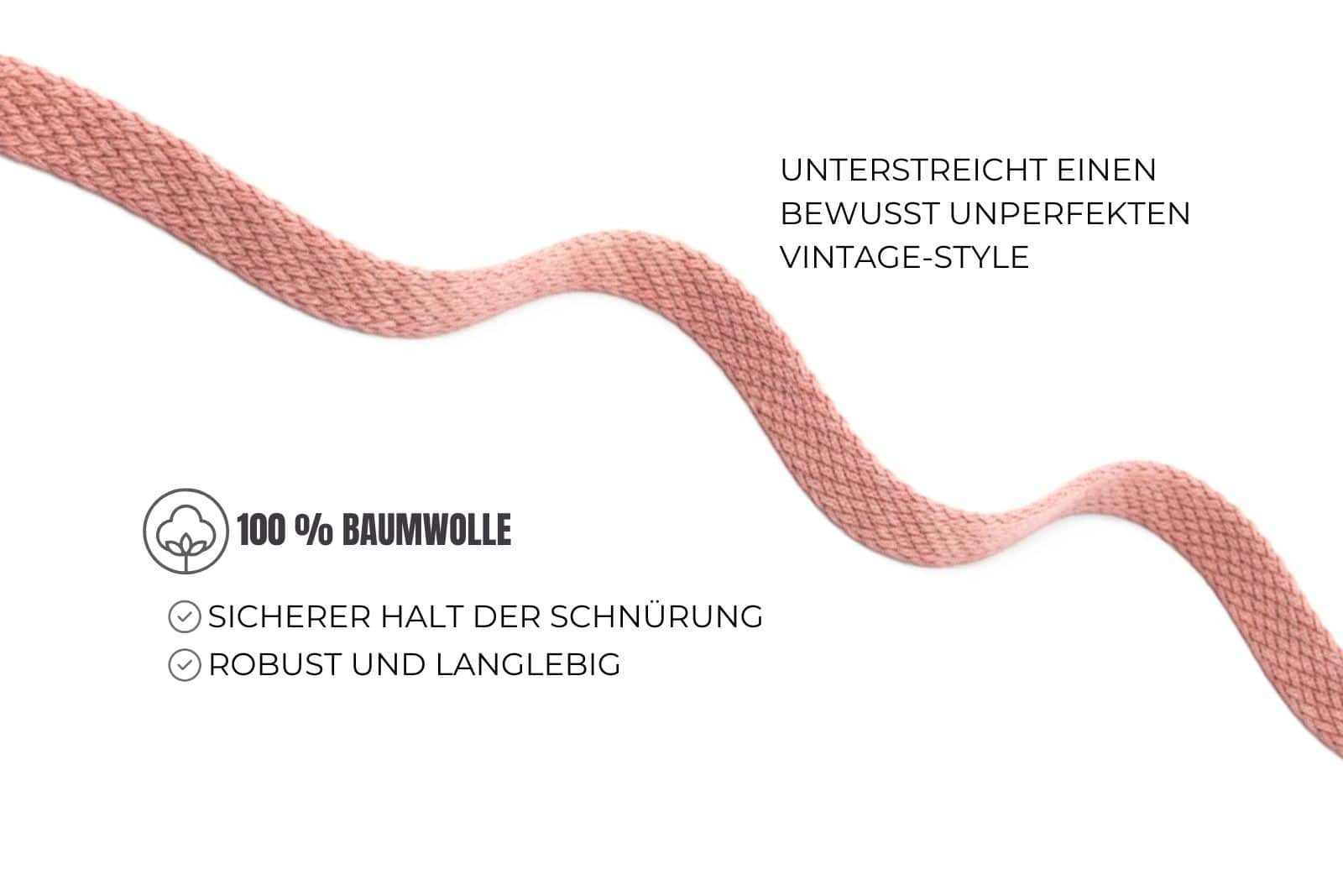 Ringelspitz Schnürsenkel Used-Look – Flache Baumwollsenkel, – Flache Baumwollsenkel mit einzigartigem Design