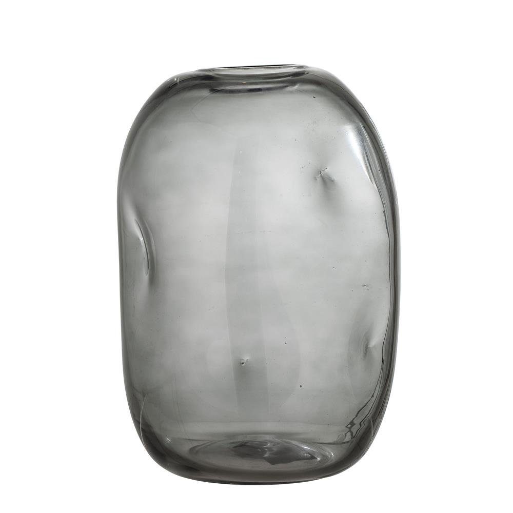 Bloomingville Tischvase Vinda Grau Glas, 26 cm elegante Blumenvase Dekoration dänisches Design