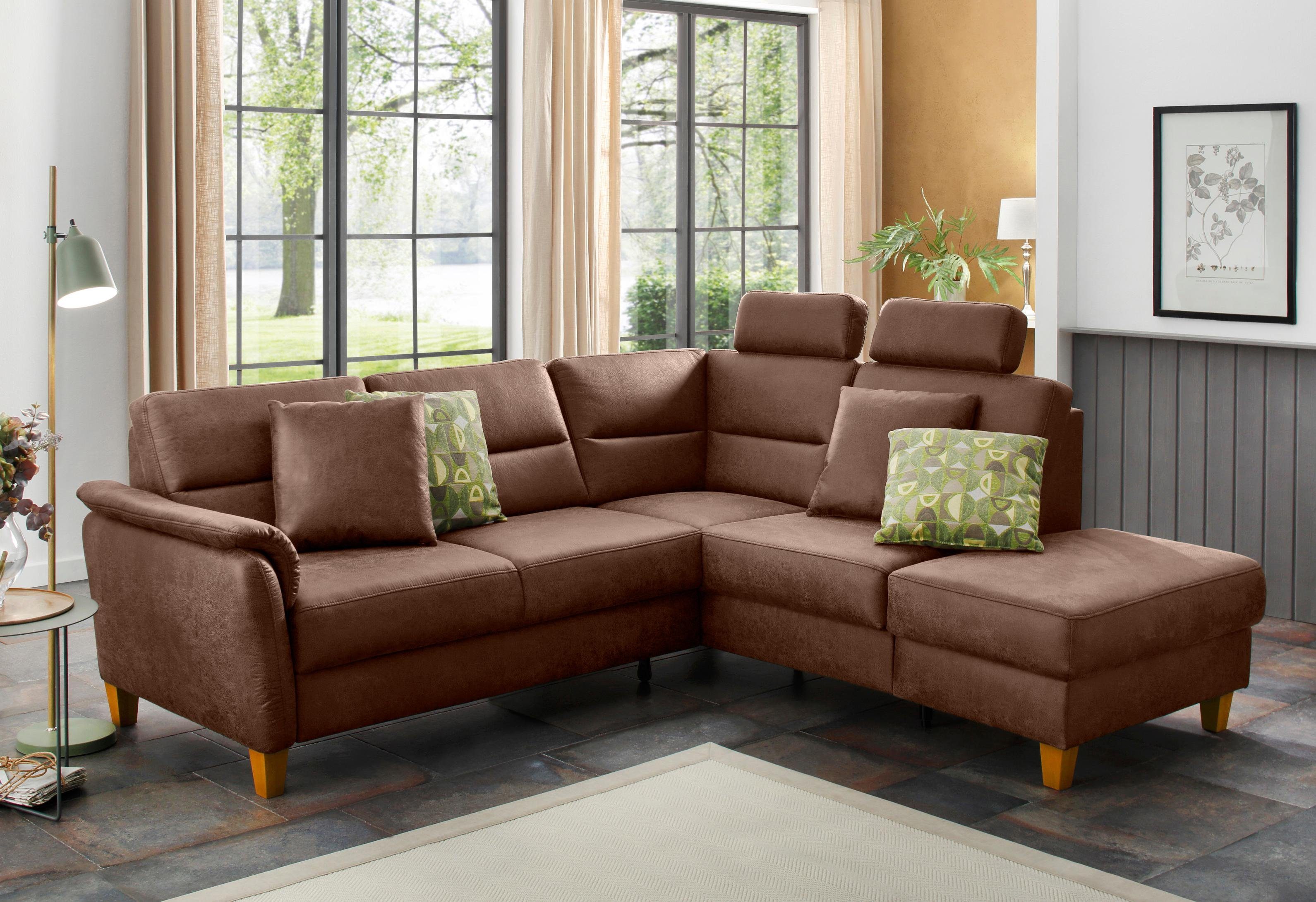 Home affaire Ecksofa Palmera L-Form, Federkern, günstig online kaufen