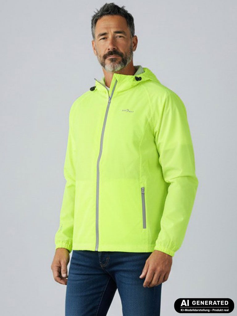 Blue Wave Funktionsjacke Fabian Herren Regenjacke - Wander- & Fahrradjacke inklusive Packsack Wasserdicht, Winddicht, Atmungsaktiv, Verschweißte Nähte, Mesh-Futter