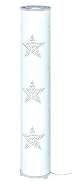 TRANGO LED Stehlampe, 1246L Modern Design Stehleuchte inkl. 2x E14 LED Leuchtmittel *STARS* Stehlampe mit Stoffschirm in WEISS mit Sternen-Dekor, Standleuchte, Deko-Stehlampe, Wohnzimmer Lampe, Höhe ca. 100cm