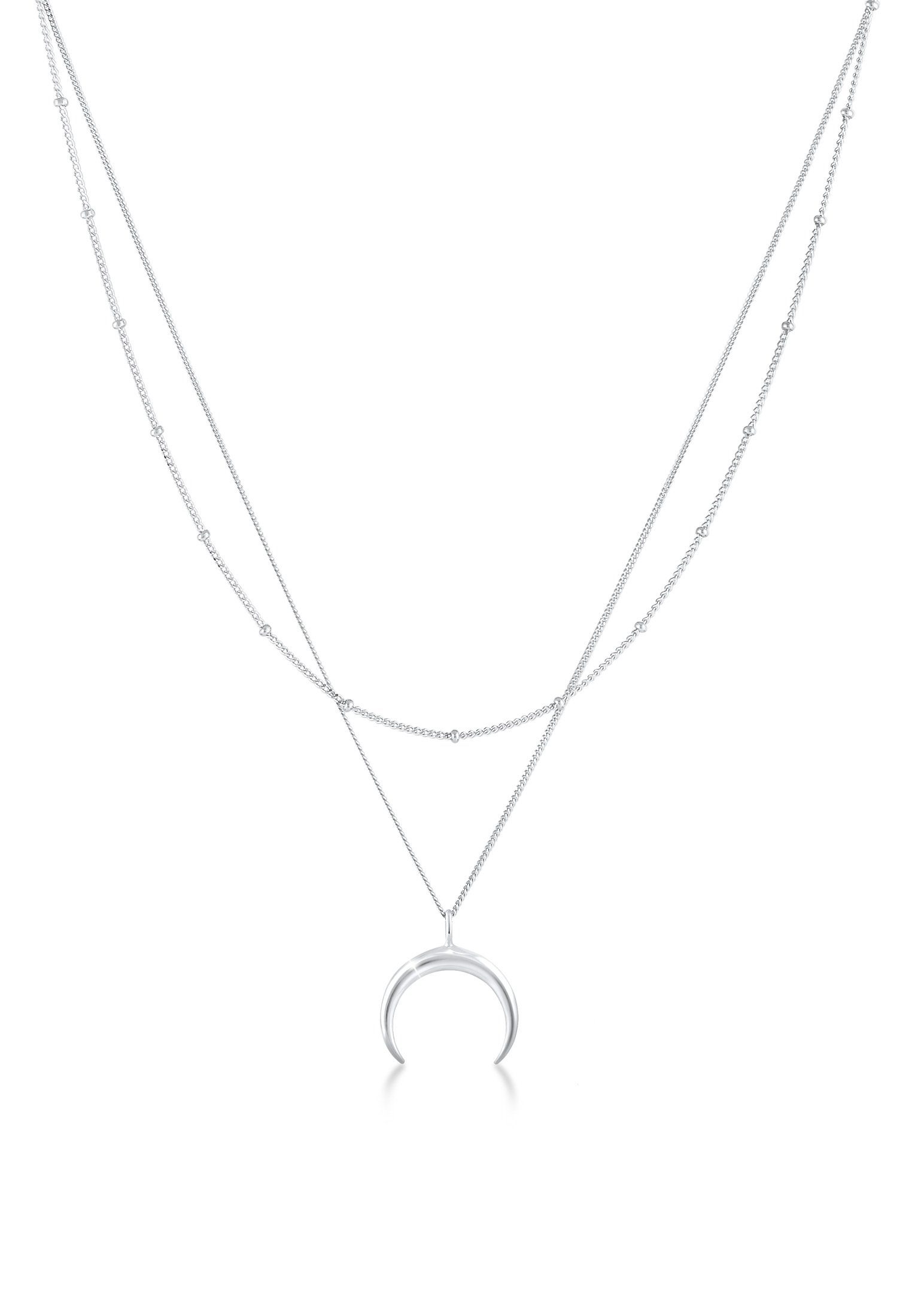Elli Ketten-Set Layer Mond Sichel Kugelkette 925 Silber, Astro