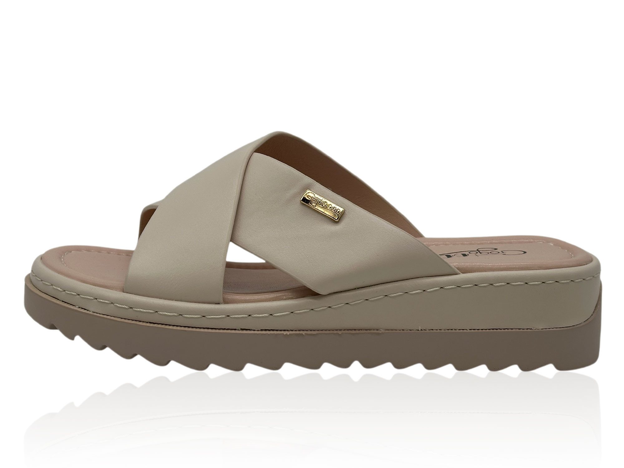 Damen Pantoletten mit gekreuzten Riemen – Leichte Sommer Slides Pantolette
