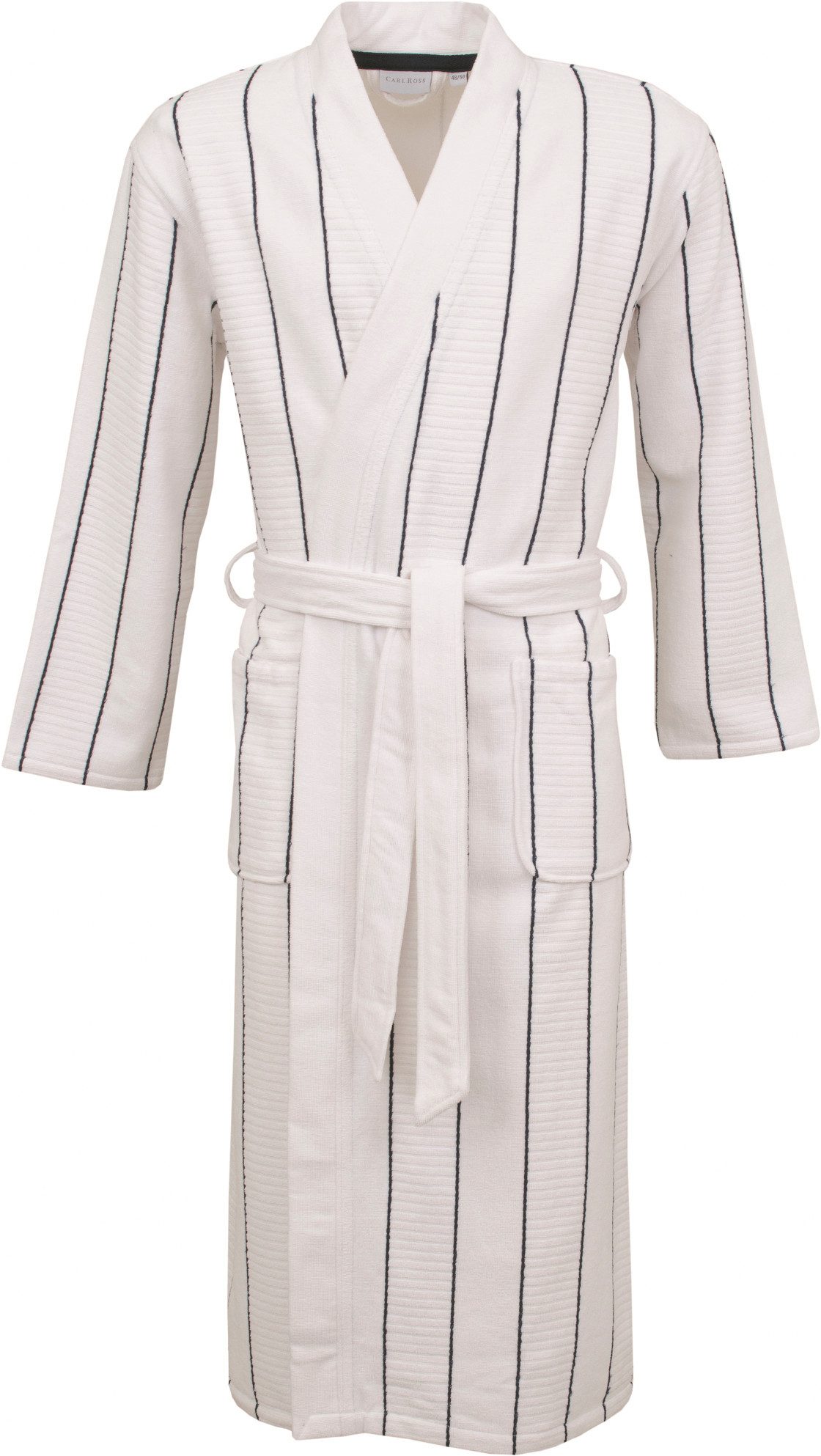 Carl Ross Herrenbademantel Velours, Langform, Velours, Kimono-Kragen, Gürtel, Kimono