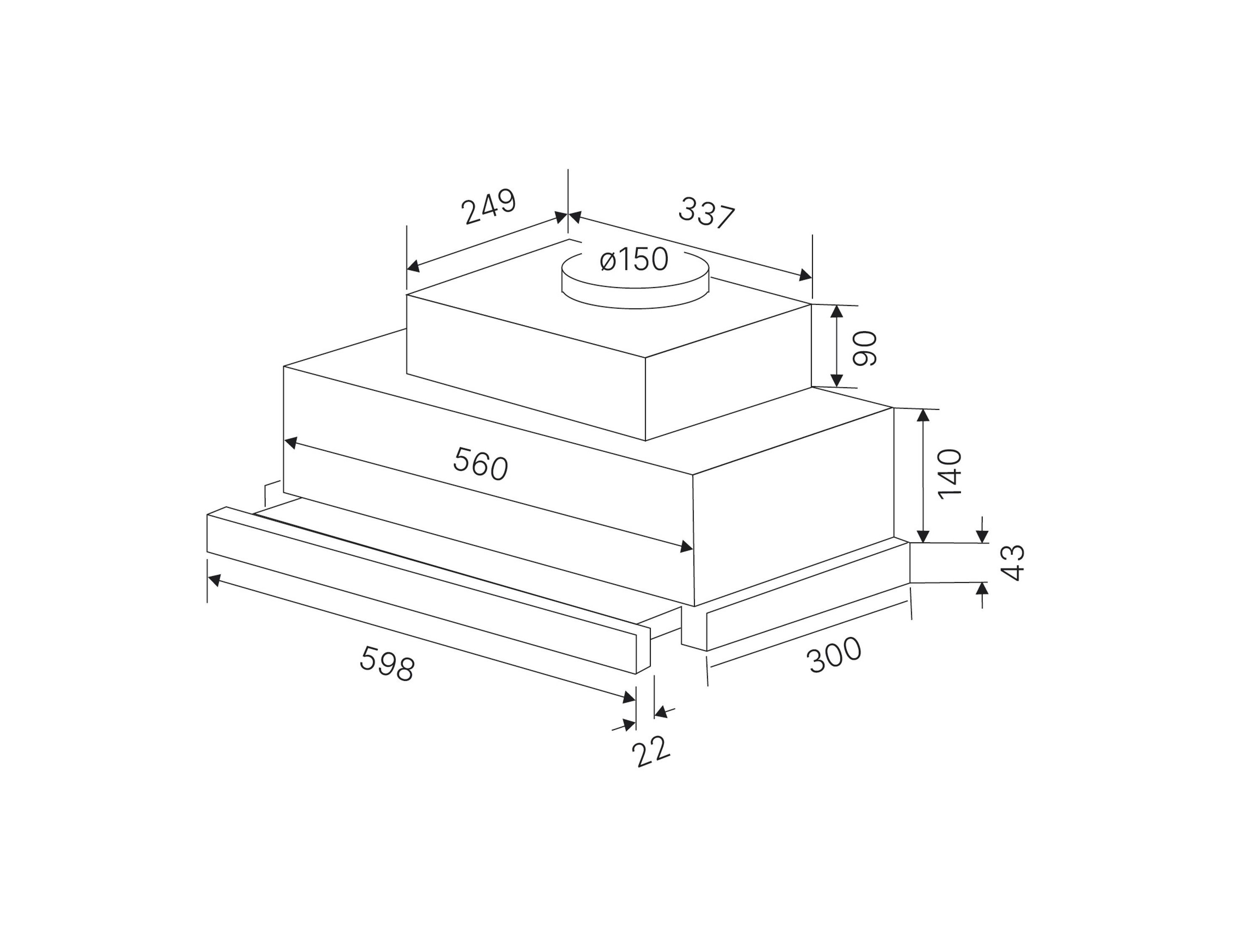 Küppersbusch Zwischenbauhaube DEF6800.0E Serie K-series.8 DEF6800.0E, LED-Anzeige, Filtersättigungsanzeige, Nachlaufautomatik