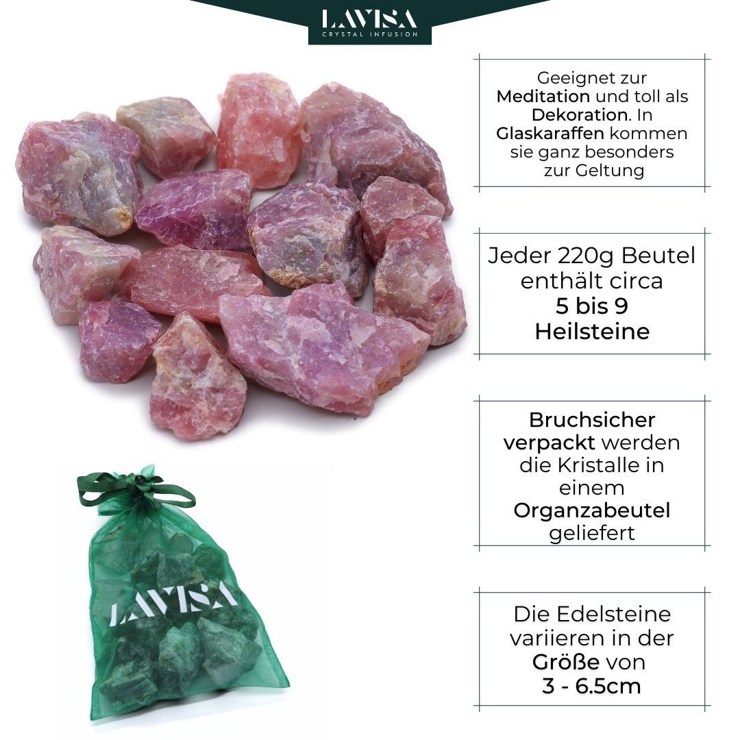 LAVISA Edelstein echte Edelsteine, Kristalle, Dekosteine, Natursteine Mineralien Lavendelquarz