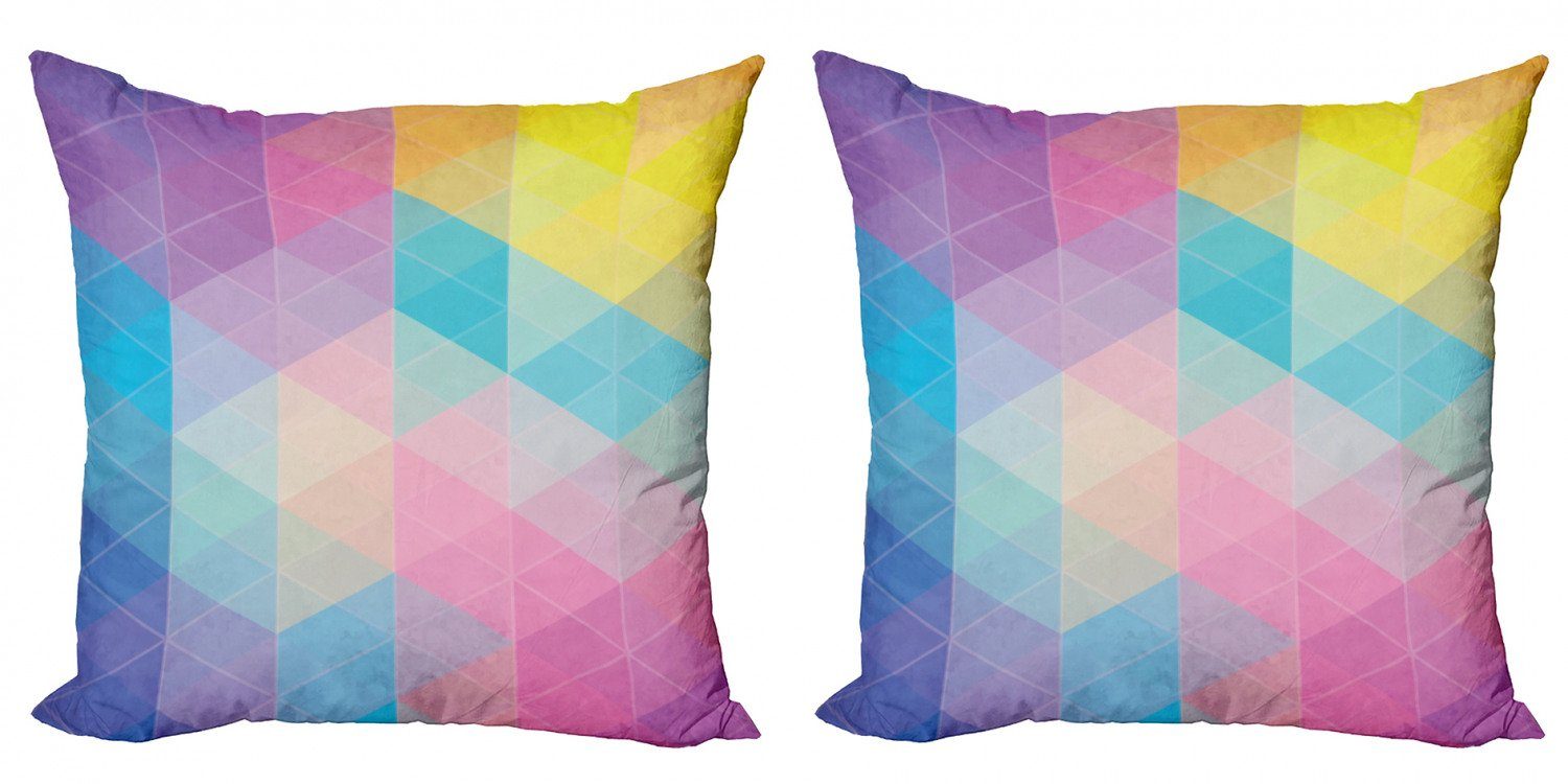 Kissenbezüge Modern Accent Doppelseitiger Digitaldruck, Abakuhaus (2 Stück), Dreiecke Triangles Verträumte Farben