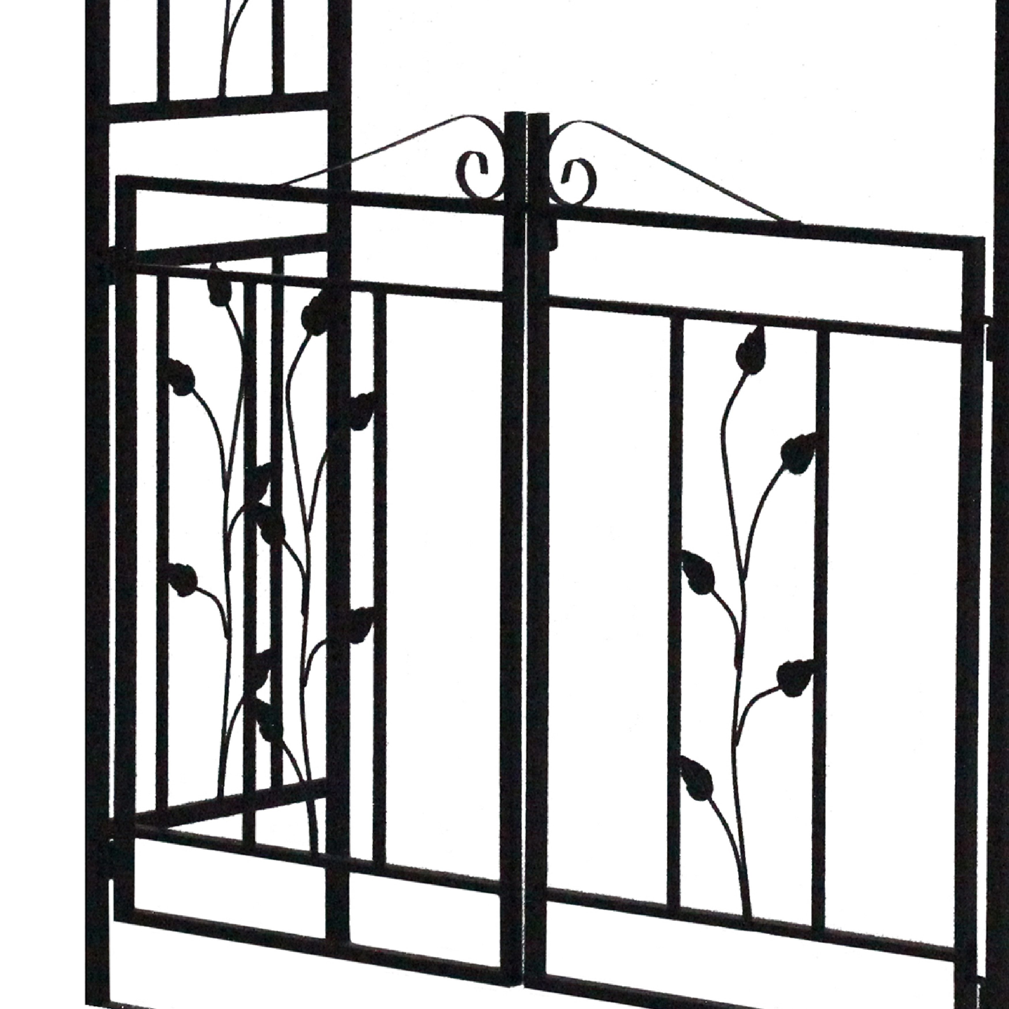 TPFGarden Rosenbogen BURY Rankhilfe mit geschwungenem Oberteil und Doppel-Torpforte, Seitenteile und Tor mit Blumenverzierung, Maße: BxTxH: 120x40x220 cm