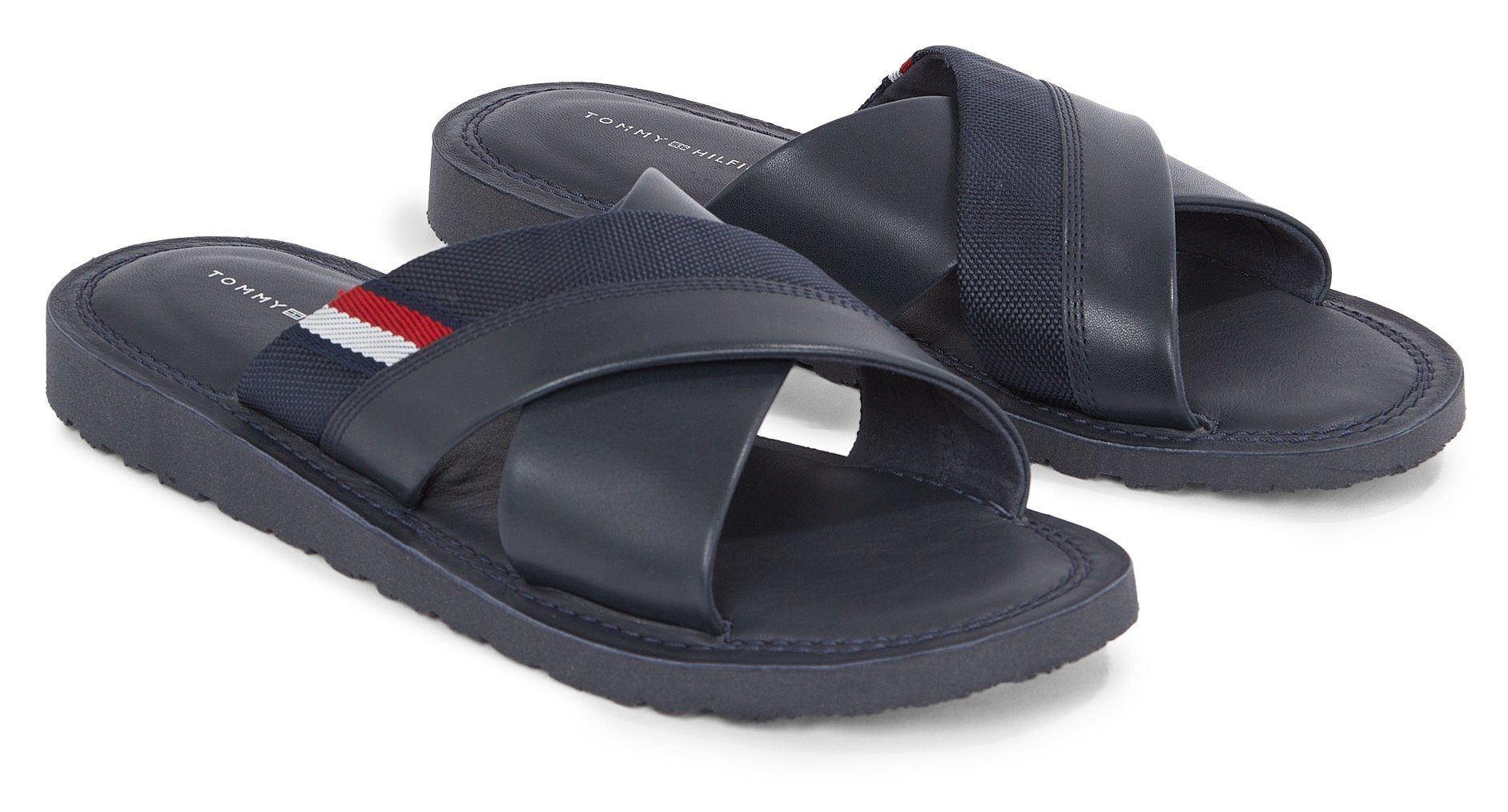 Tommy Hilfiger CORE HILFIGER LTH CRISS C SANDAL Pantolette Sommerschuh Schlappen Poolslides in lassigem Style