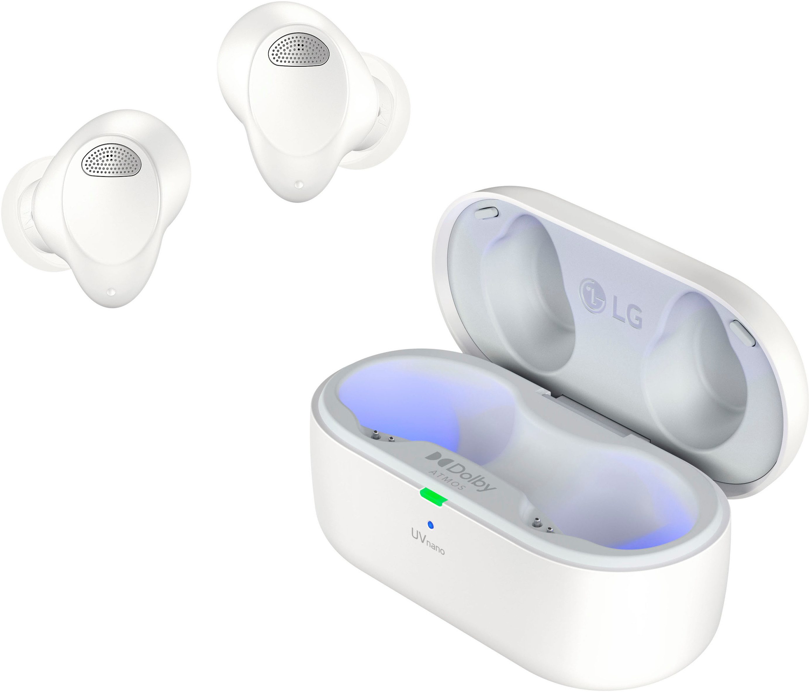 LG TONE Free T90S wireless In-Ear-Kopfhörer (Active Noise Cancelling (ANC), LED Ladestandsanzeige, UV-Reinigung, kompatibel mit Siri, Google Assistant, Siri, Bluetooth, aptX Bluetooth)