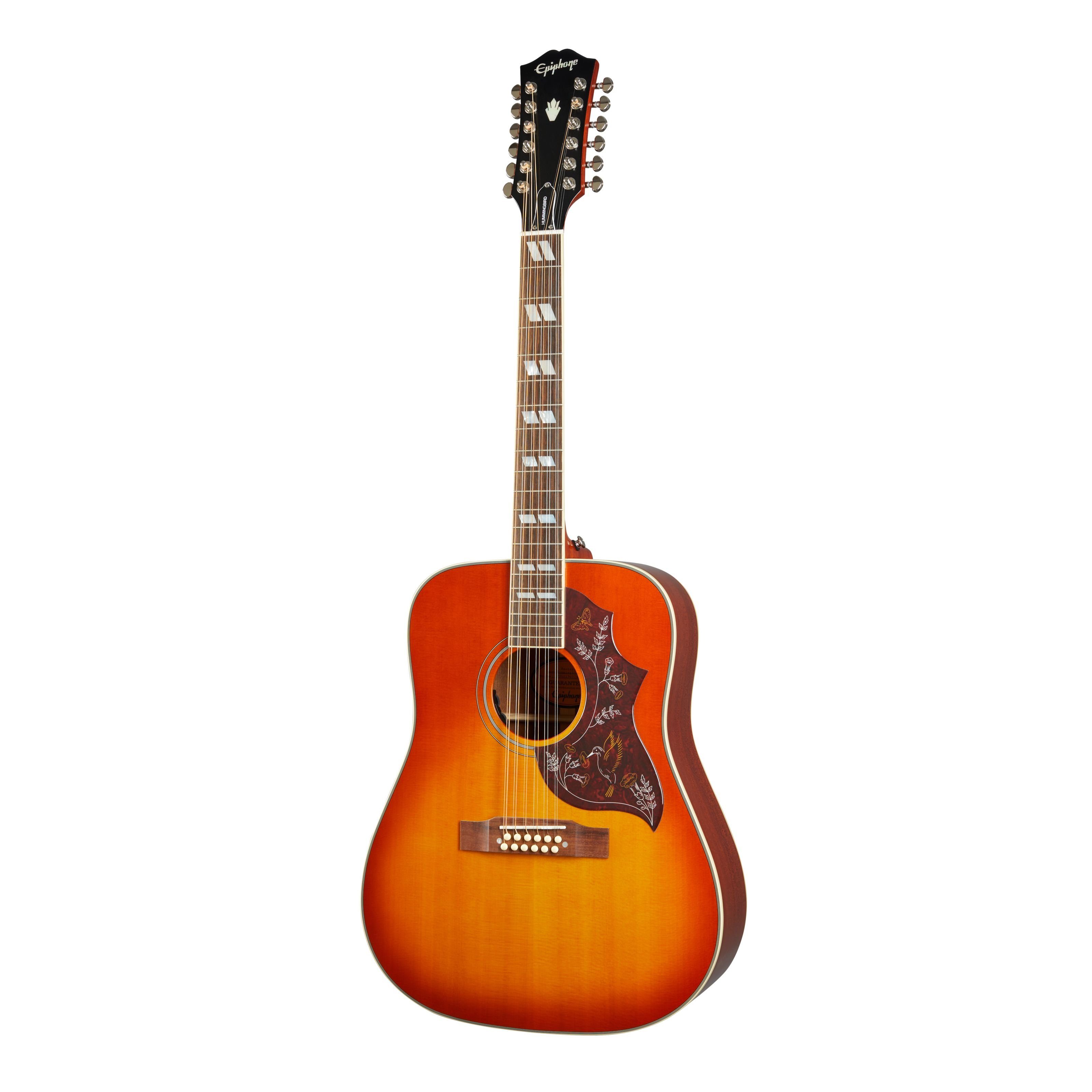 Epiphone Westerngitarre, Westerngitarren, 12-Saiter Gitarren, Inspired by Gibson Hummingbird 12-String Aged Cherry Sunburst - 12