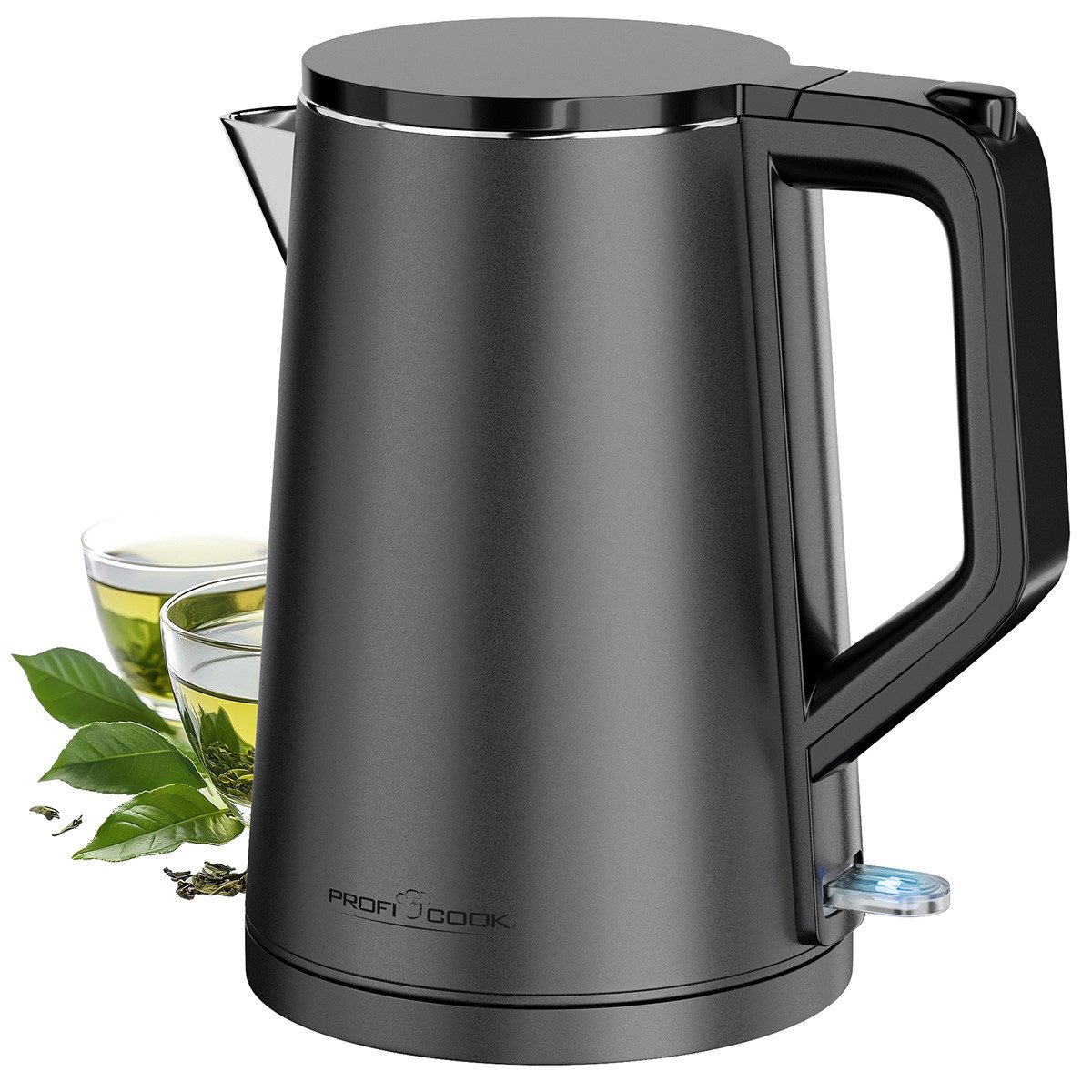 ProfiCook Wasserkocher PC-WK 1290, Wasserkocher 1,5L, 2200W, mattes Gehäuse