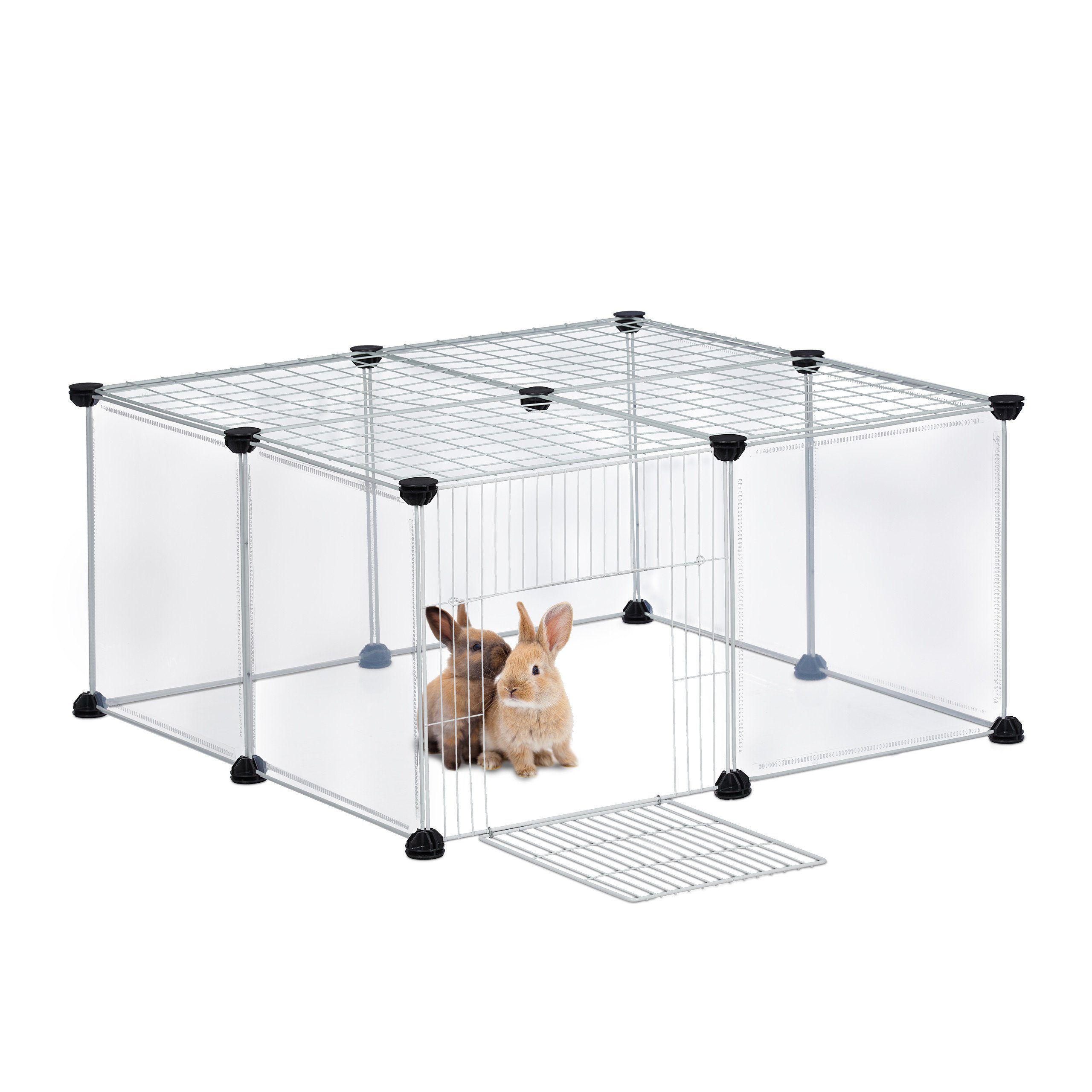 Freigehege 12-teiliges Freilaufgehege Transparent