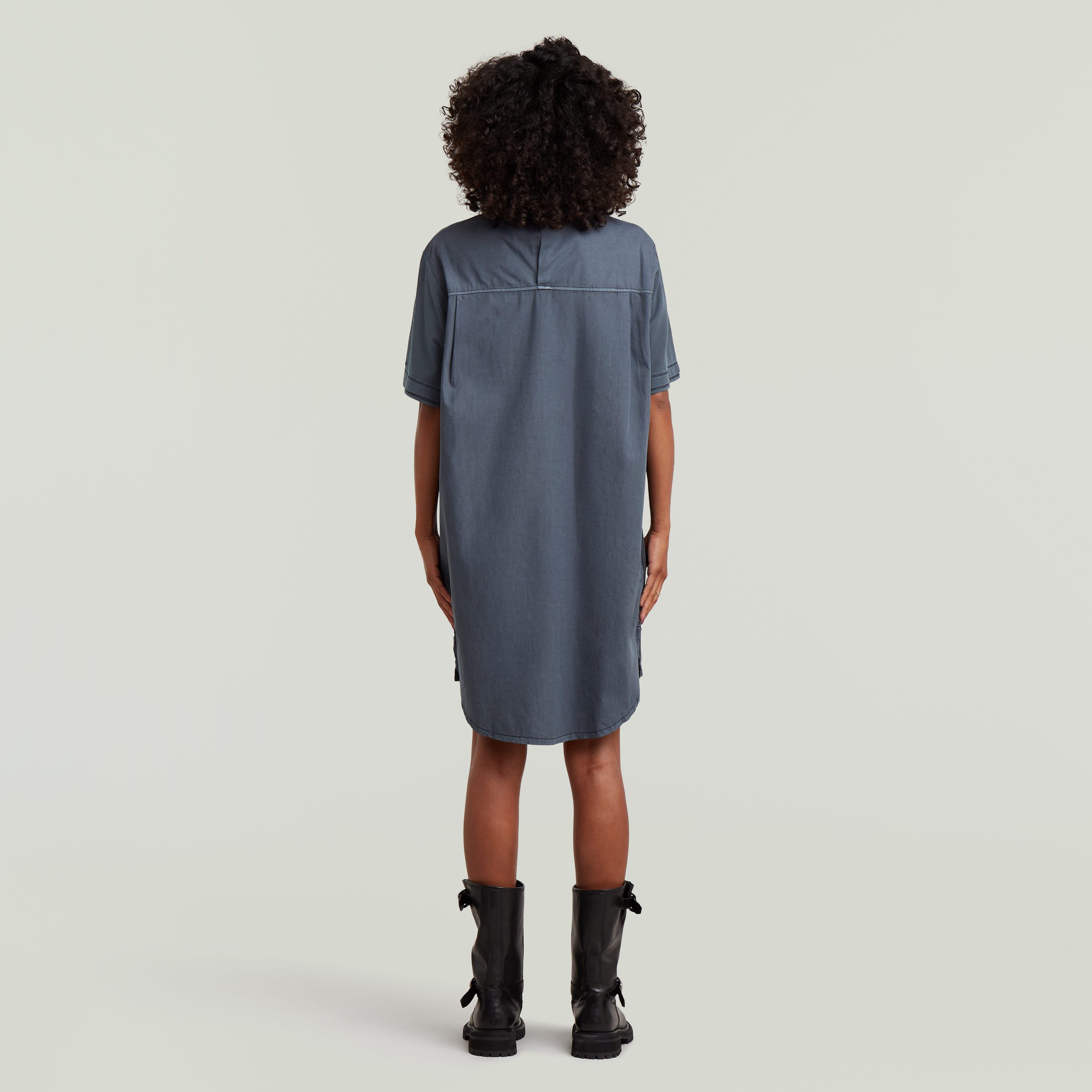 G-STAR Jerseykleid Woven Mix Washed Jersey Dress Wmn mit Webdetails, Knopfv günstig online kaufen