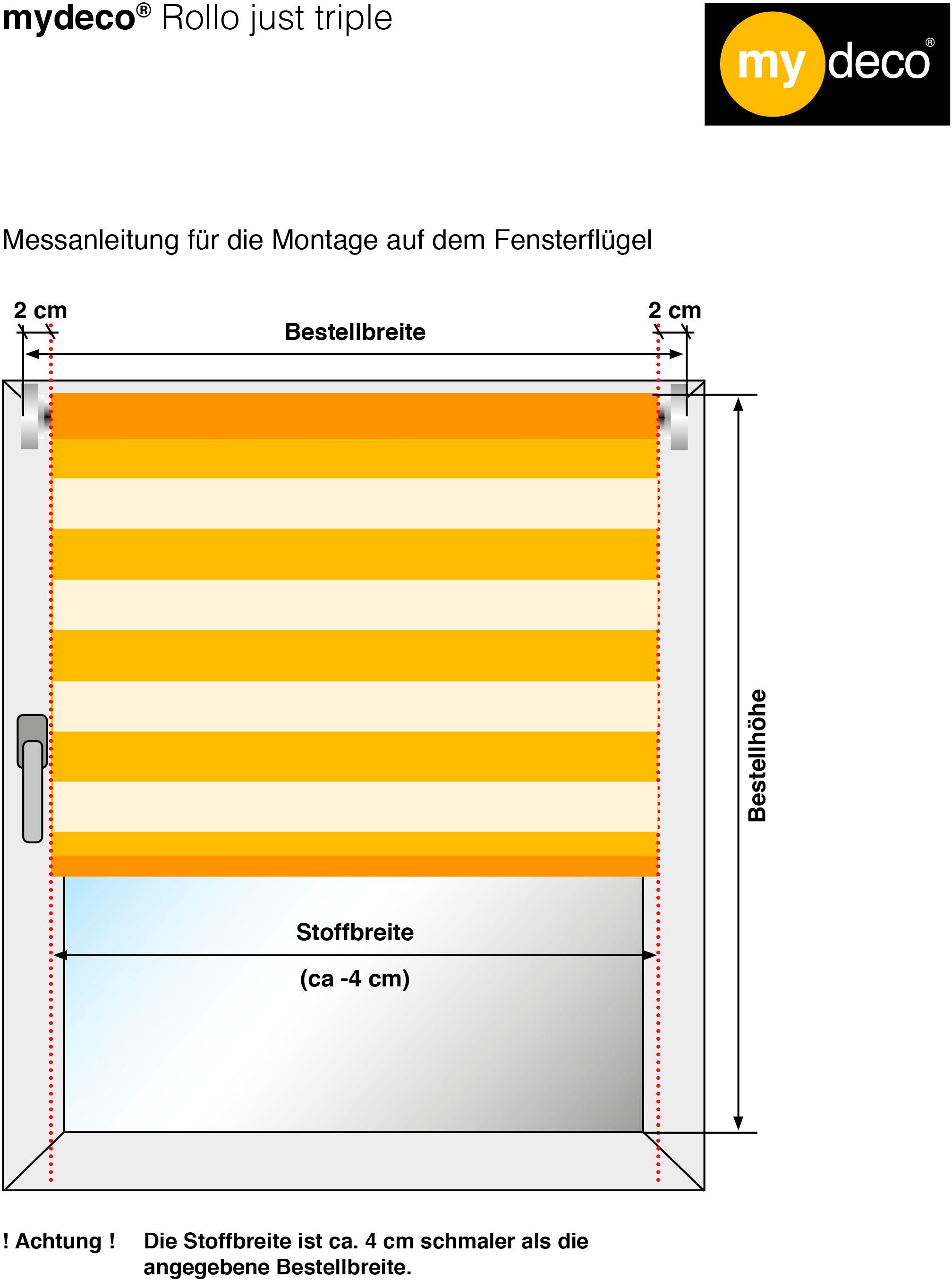 freihängend, ohne Doppelrollo Bohren, Lichtschutz, blau Klemmfix mydeco, Just-Triple,