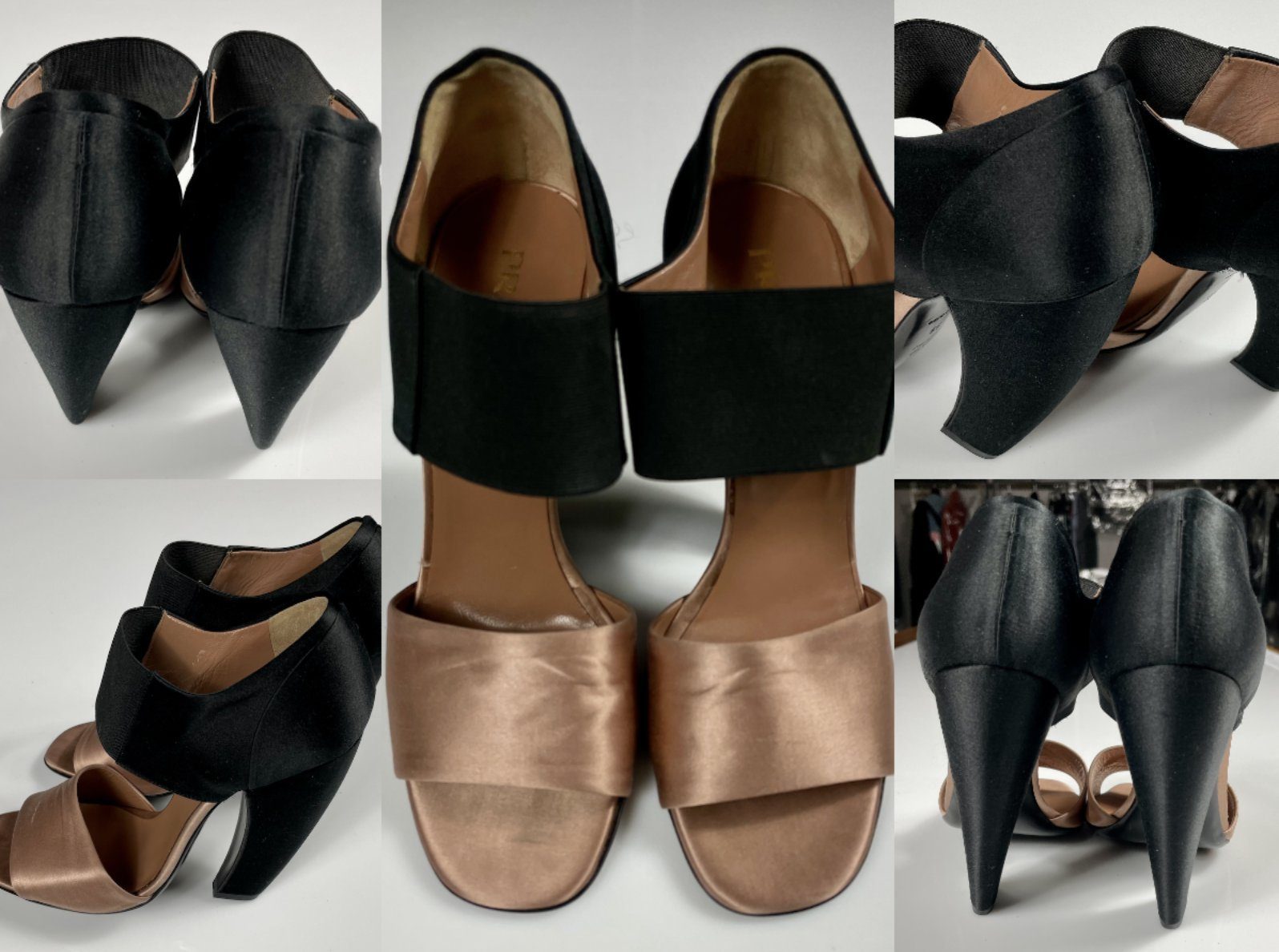 PRADA Prada Iconic Retro Satin Sandals Shoes Slingback Взуття Peep Open Toe Туфлі