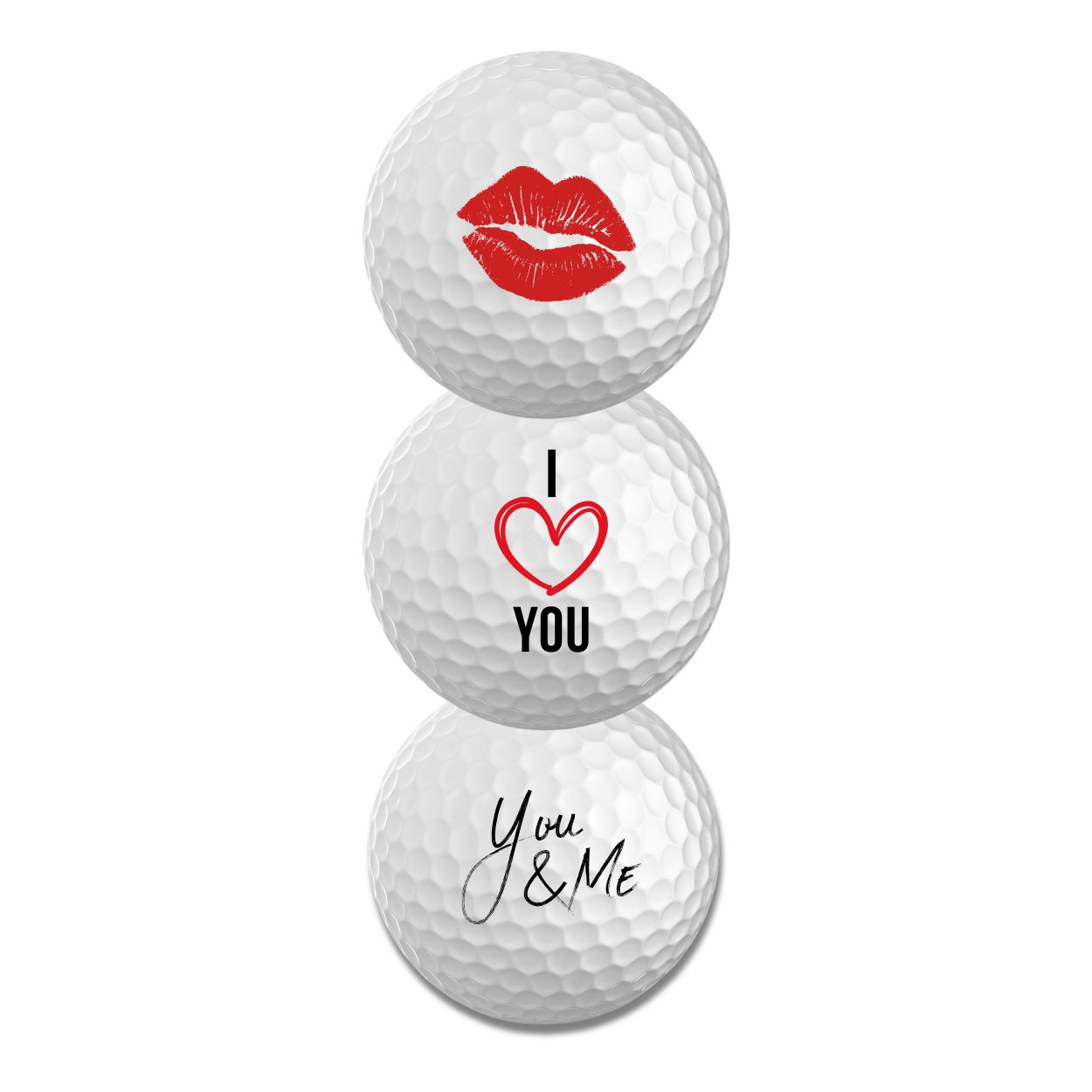 Titleist Golfball Tour Soft "I love you" Valentinstag Golfbälle für Verliebte - 3 Stück (1-St)