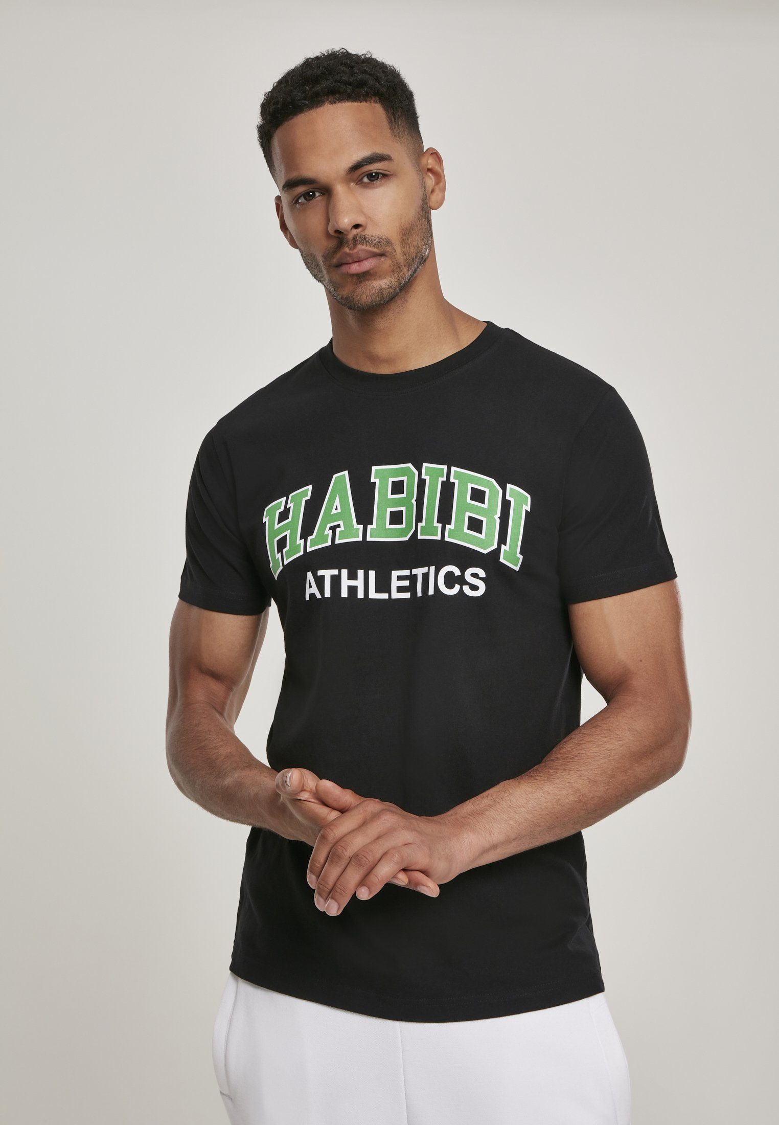 T-Shirt Athletics (1-tlg) MisterTee Tee black Mister Herren Habibi Tee