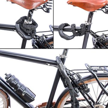 Clanmacy Kettenschloss Fahrradschloß Zahlenschloss für Moped Mopedschloss 90cm Kombinations