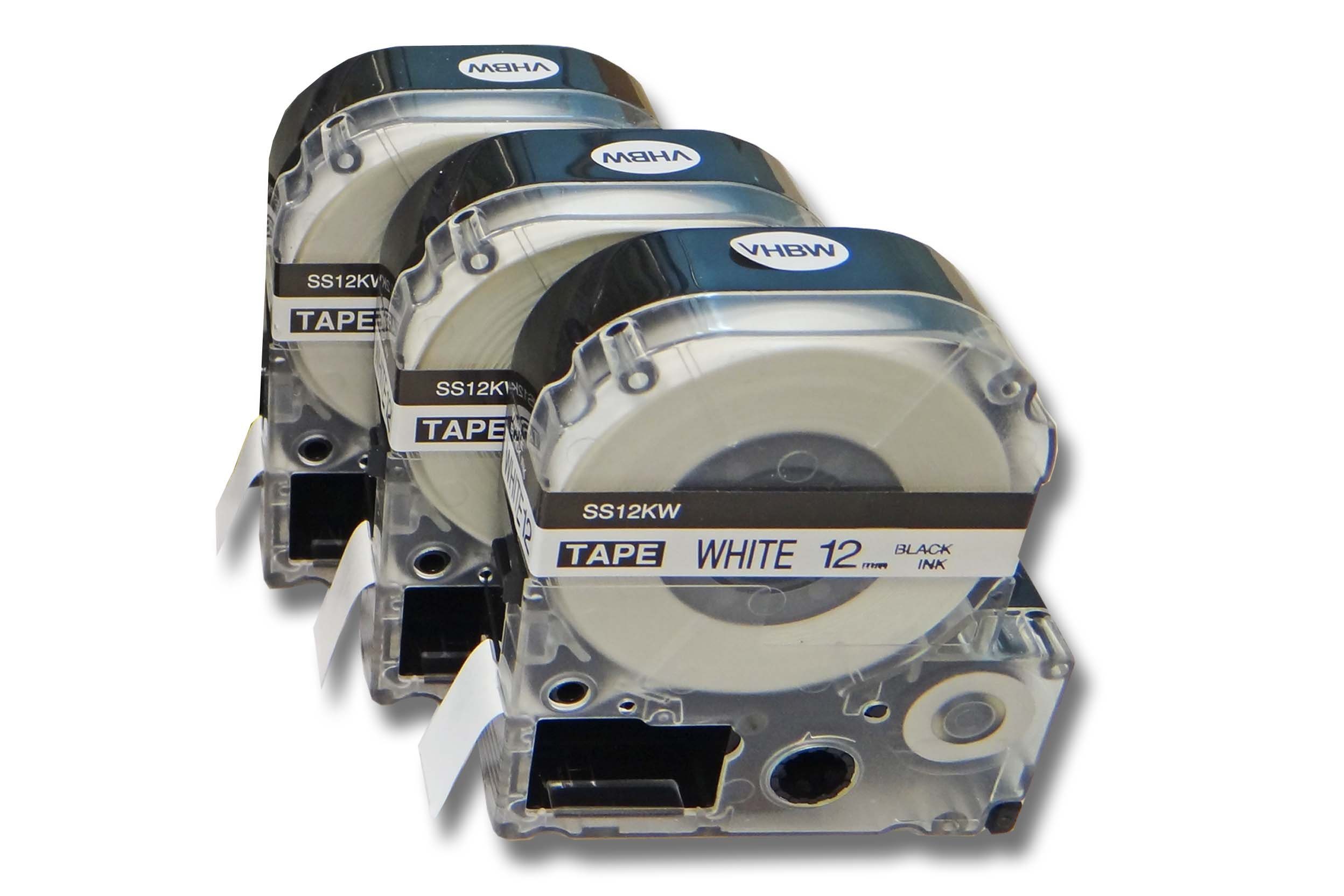 Beschriftungsband LW-400 Epson LW-500, LW-700, LabelWorks LW-600P, für LW-1000P, vhbw passend