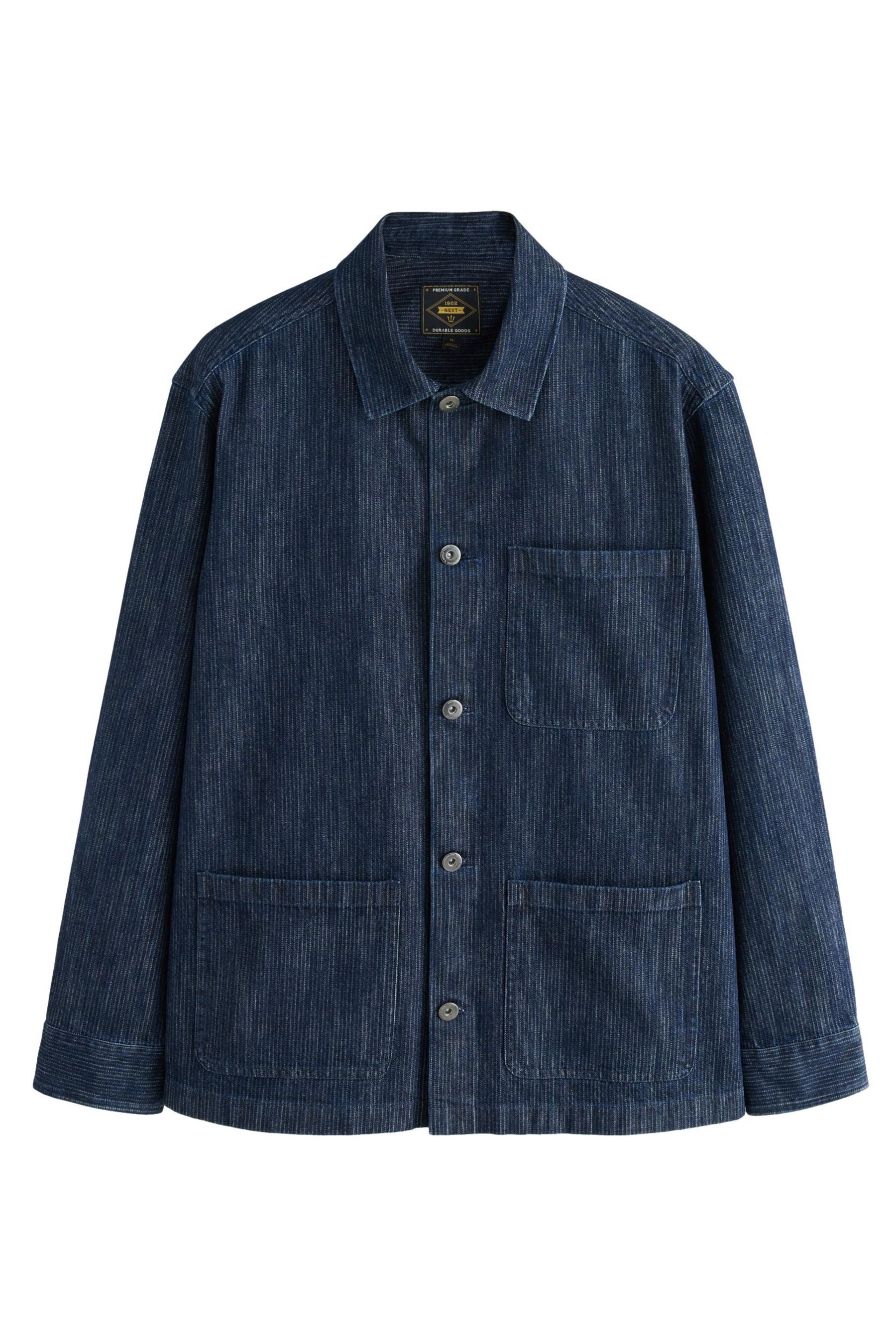 Hemdjacke Gestreifte Chore Hemdjacke aus 100 % Baumwolle