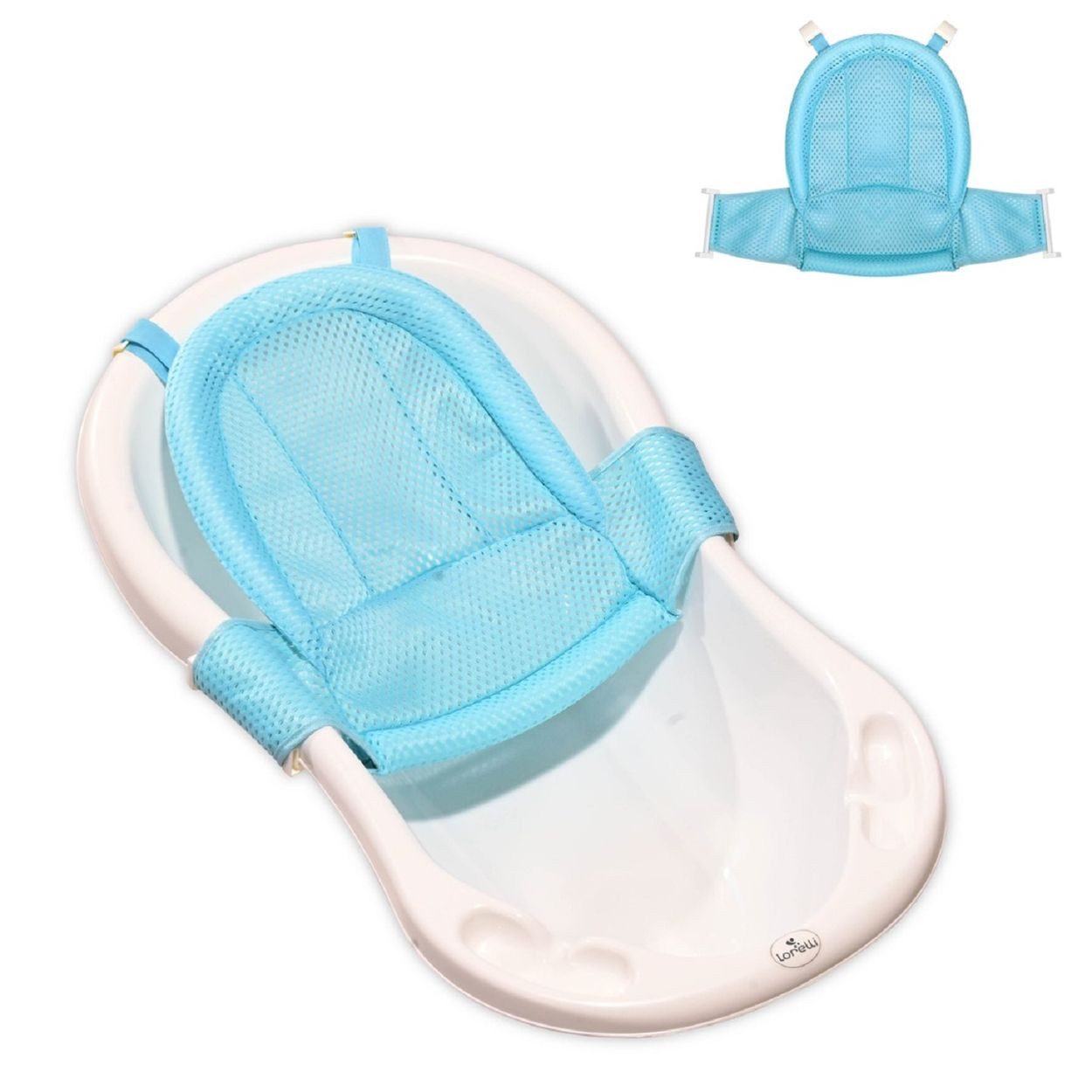LORELLI Wanneneinlage Baby Badewannen Netz Froggy, B: 47 cm, L: 62 cm, 1-tlg., Badewanneneinsatz Kunststoff Clips ab Geburt