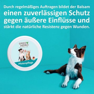 GreenHero Pfotenpflege Pfotenpflege für Hunde und Katze Pfotenbalsam mit Pfotenschutz, 75 ml, Pfotensalbe gegen Risse und Austrocknung mit Arnika- & Lorbeerblattöl