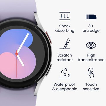kwmobile Schutzfolie 2x Displayschutzfolie für Samsung Galaxy Watch 5 (40mm), (1-St), Schutzfolie für Fitness Tracker - robuster Displayschutz - transparent