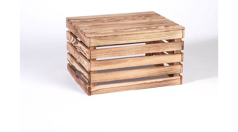 iWerk Aufbewahrungsbox iWerk Holzkiste Geflammt M 50 x 40 x 30 cm