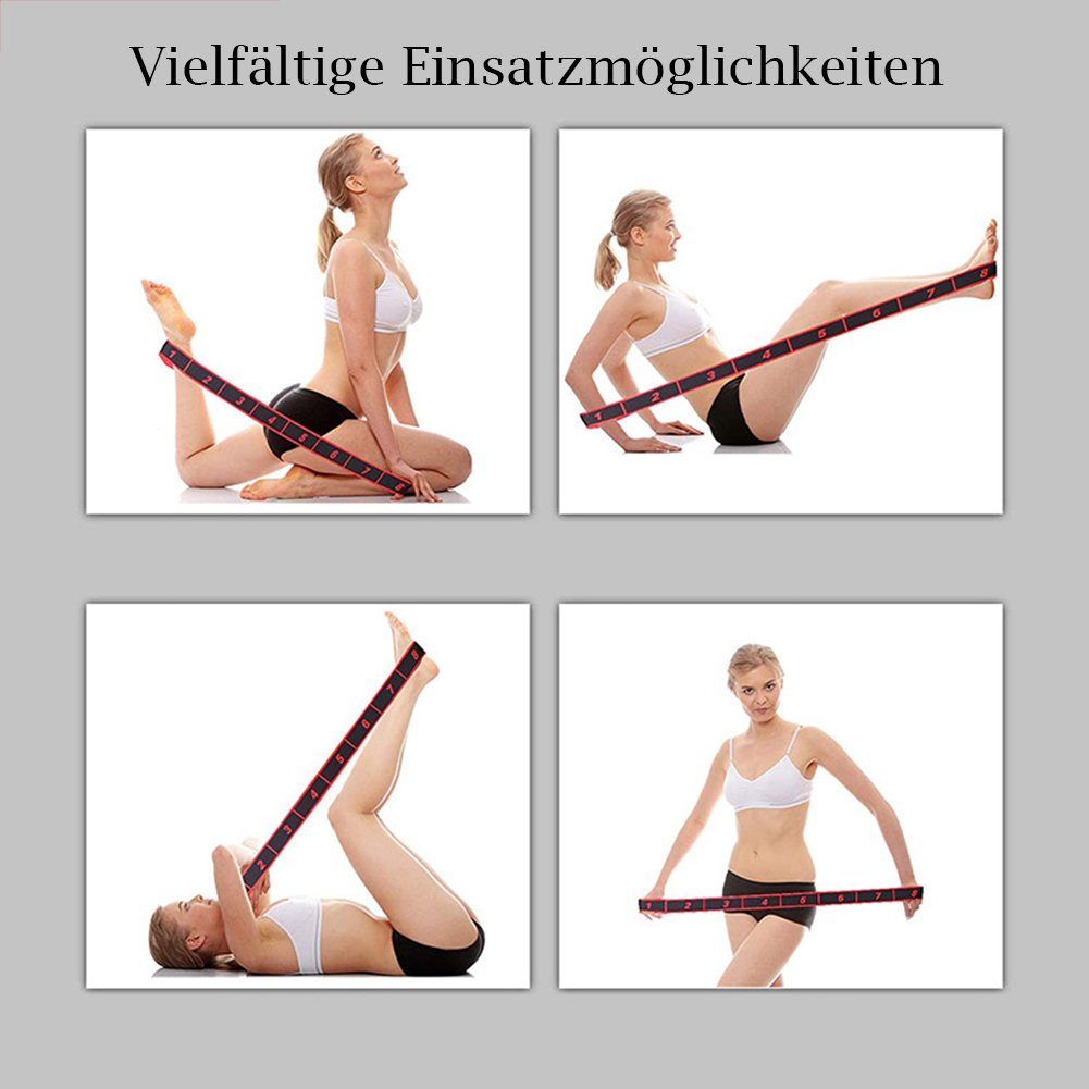 Trainingsband Yoga Stretching Widerstandsband,Yoga Strap Fitnessband Rot Yoga Stretch SCRTD mit Band, Schlaufen 8