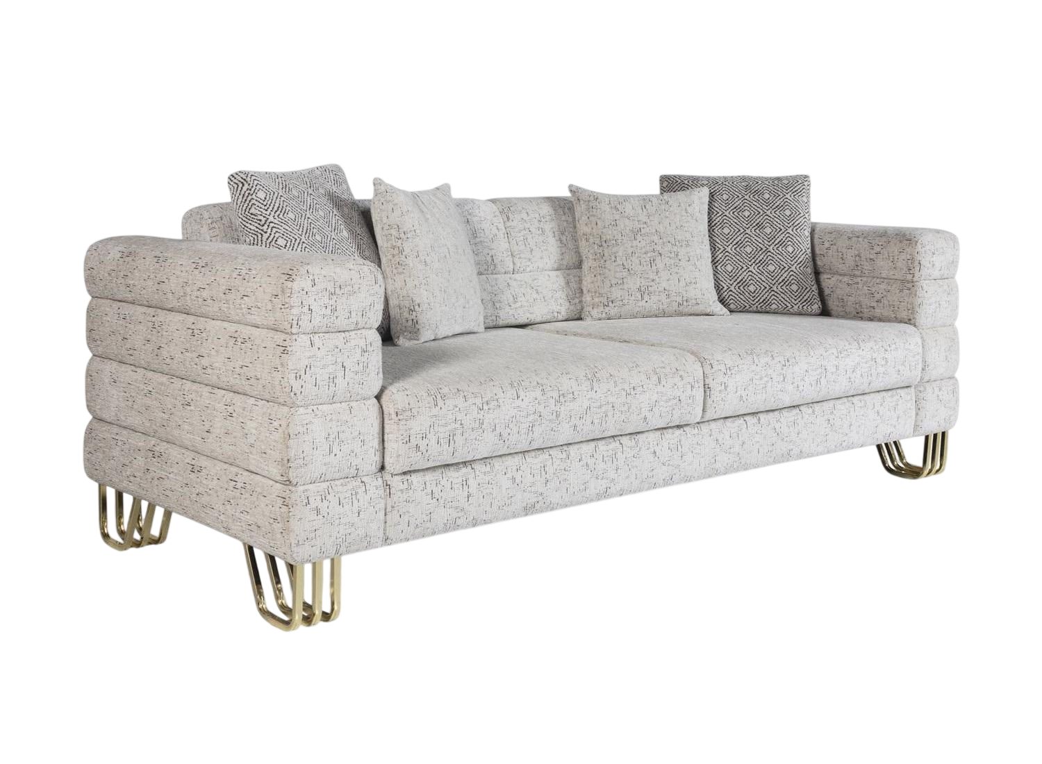 JVmoebel 3-Sitzer Modernes Sofa in Grau aus hochwertigem Textil mit elegantem Design, 1 Teile, Made in Europe
