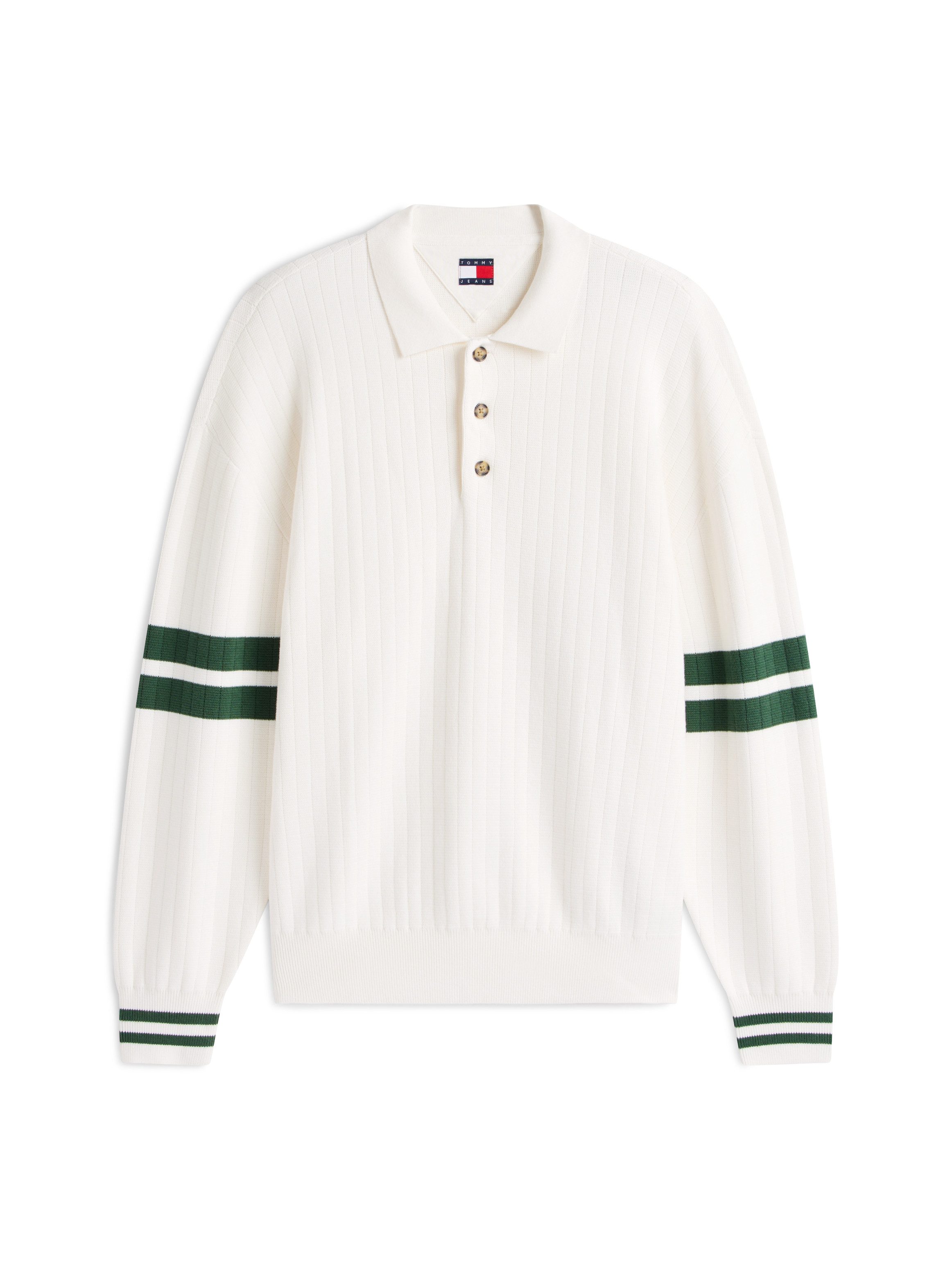 Tommy Jeans Polokragenpullover TJM 90S BLOCK KNITTED Relaxed fit mit Streifendetails