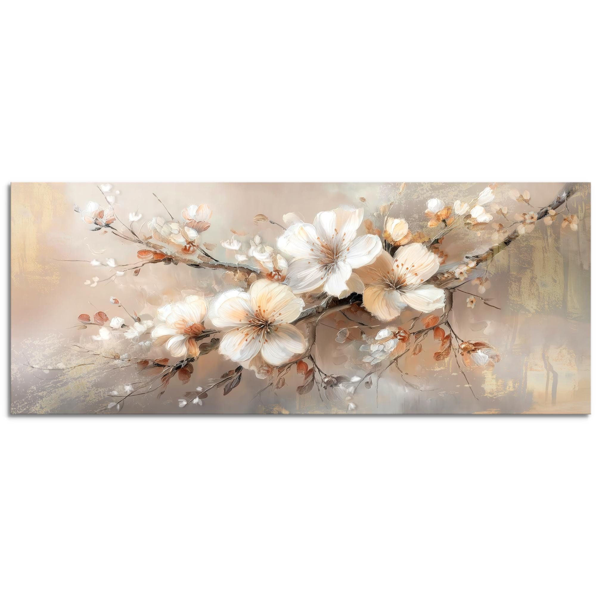 Runa Art XXL-Wandbild Blumen 100 x40 cm Bild Vlies Wohnzimmer Schlafzimmer Deko, Frühling