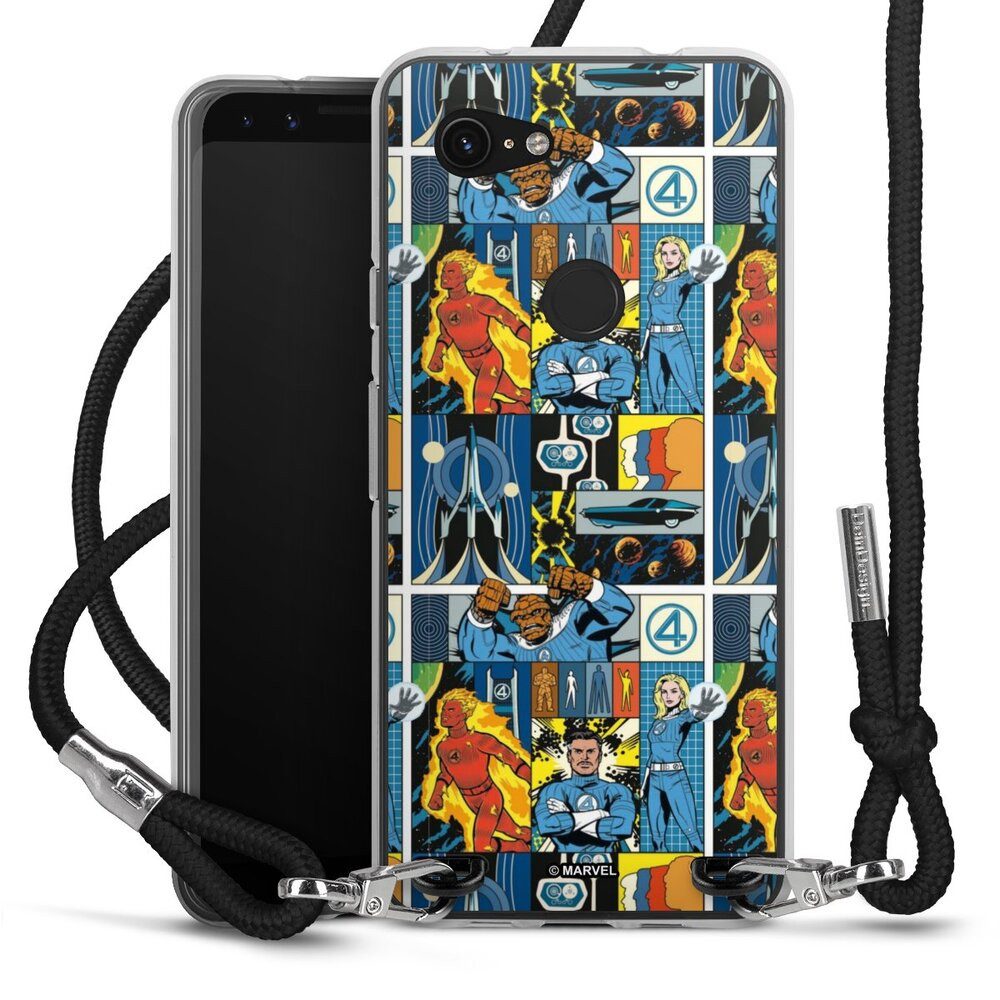 DeinDesign Handyhülle The Fantastic Four Pattern, Google Pixel 3a Handykette Hülle mit Band Case zum Umhängen