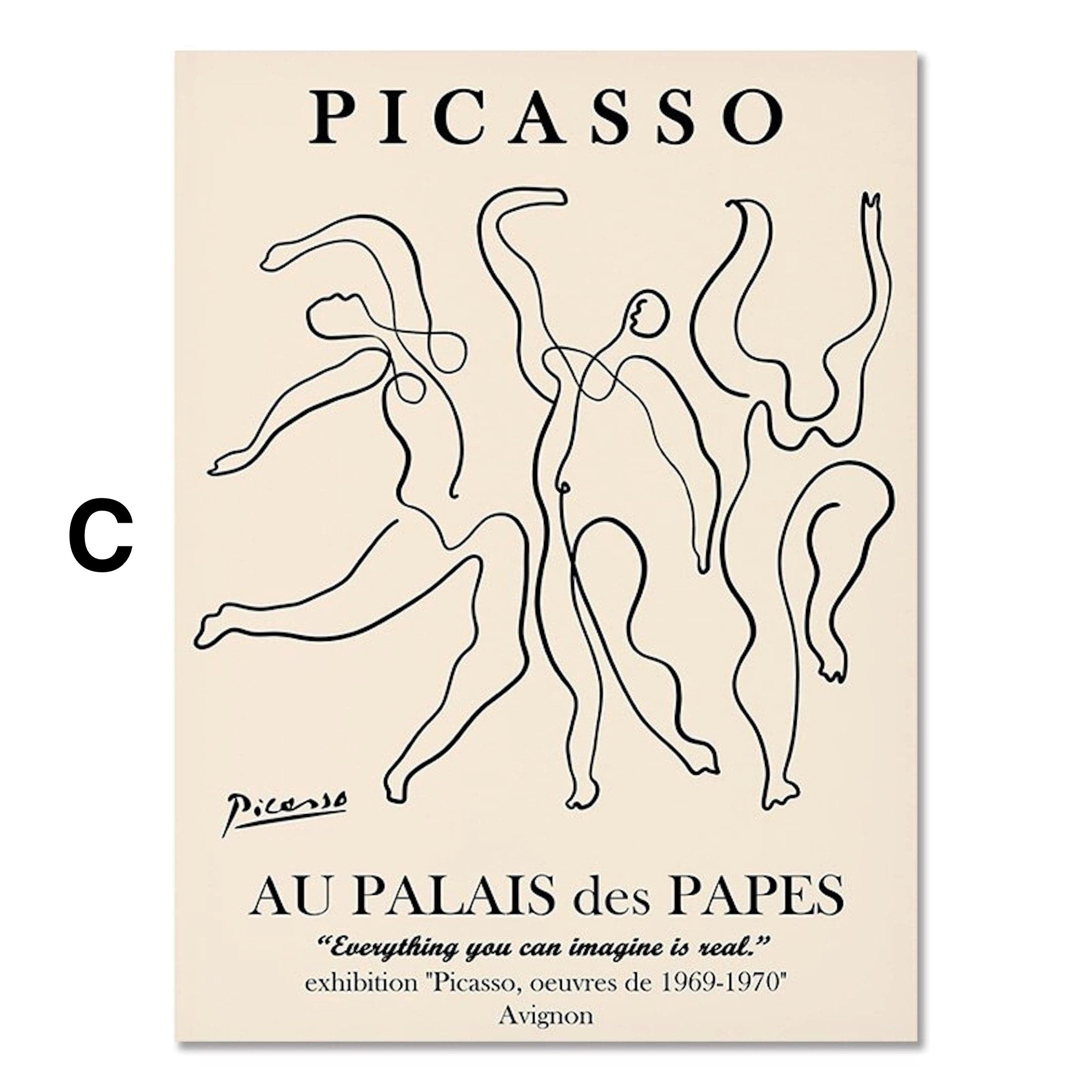 JUSTGOODMOOD Poster Picasso Matisse Museum Abstrakt Retro Porträt Bilder Wohnzimmer Wandbi, A (1 St) – Bild 4 von 5