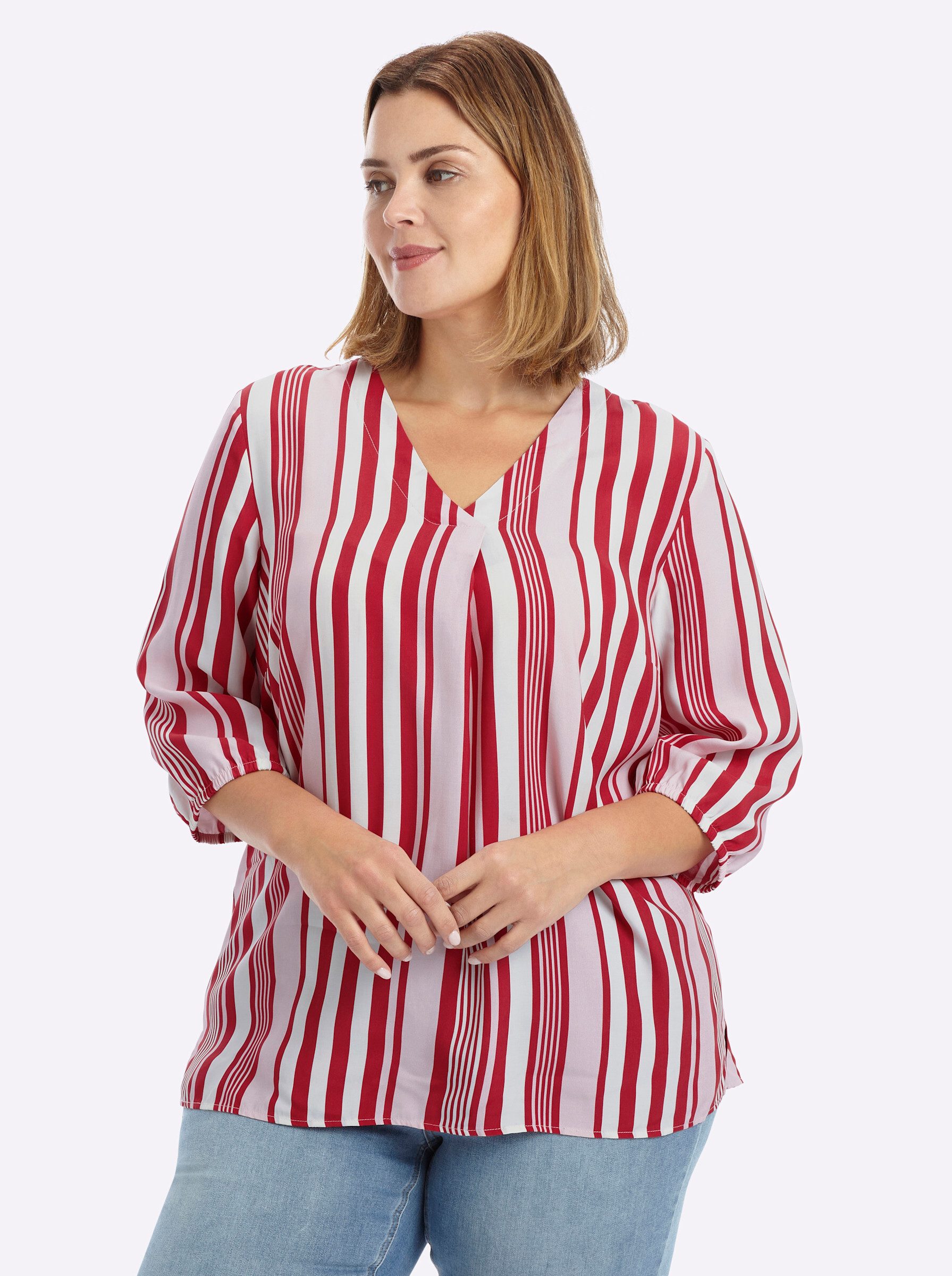Sheego Klassische Bluse Tunika 3/4-Arm