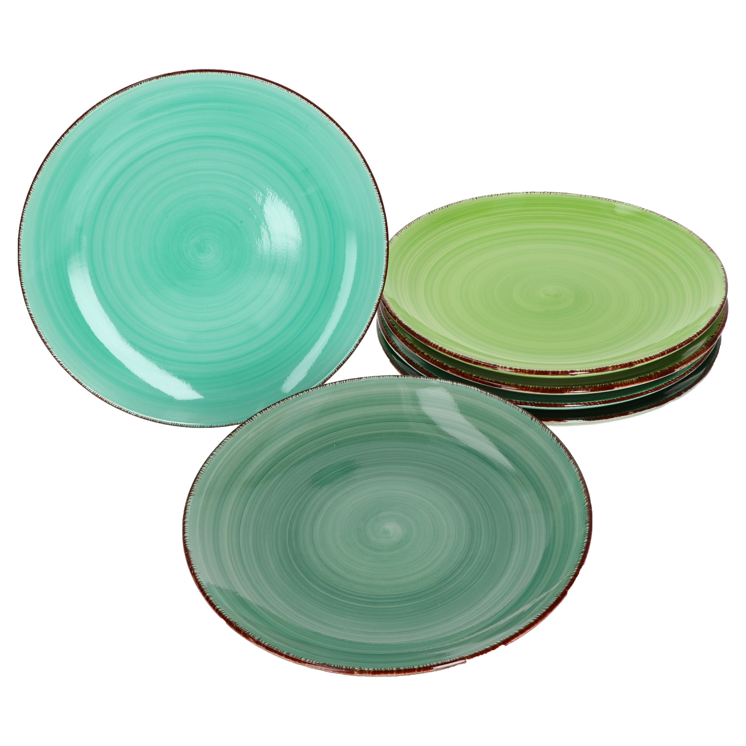 Frühstücksteller 6er Set Dessert- Kuchenteller Green