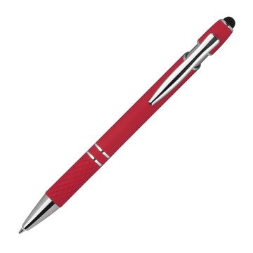Livepac Office Kugelschreiber 10 Touchpen Kugelschreiber aus Metall / mit Muster / Farbe: rot