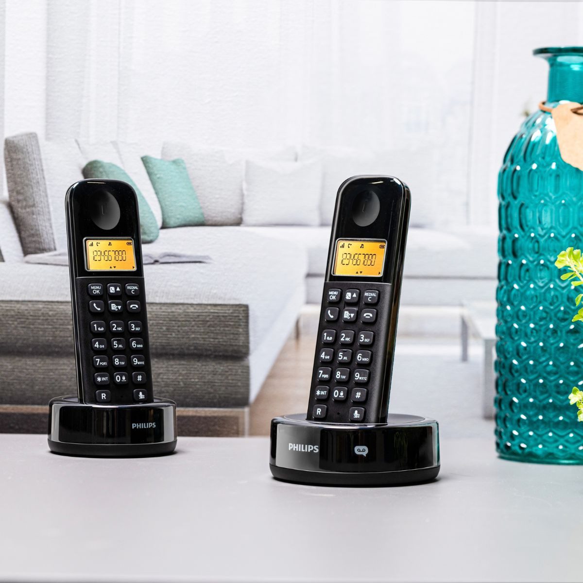 Philips Philips D160 Schnurlos Telefon Duo - Telefon Festnetz Schnurloses DECT-Telefon