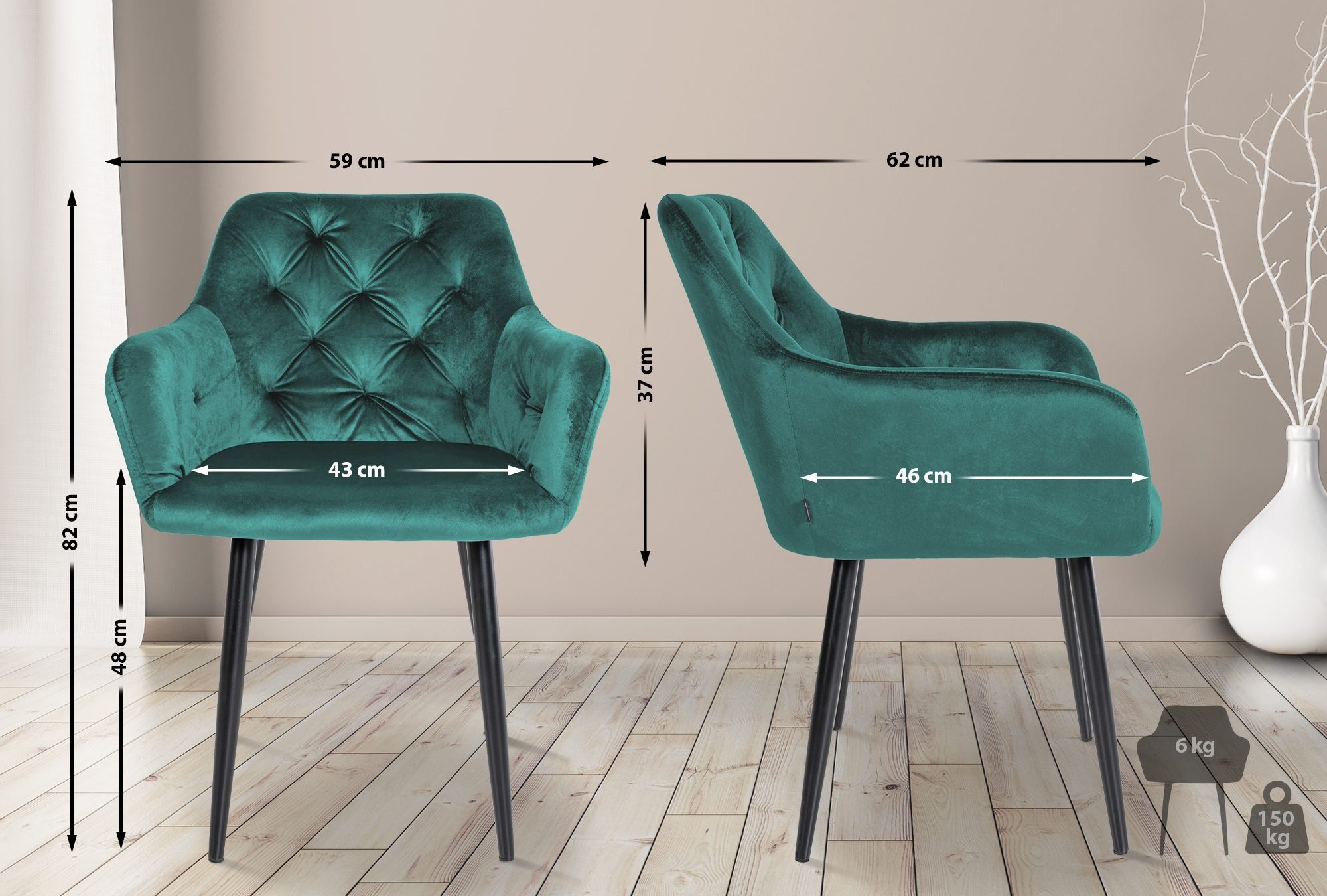 CLP Esszimmerstuhl 2er Set Stanley (2er günstig online kaufen