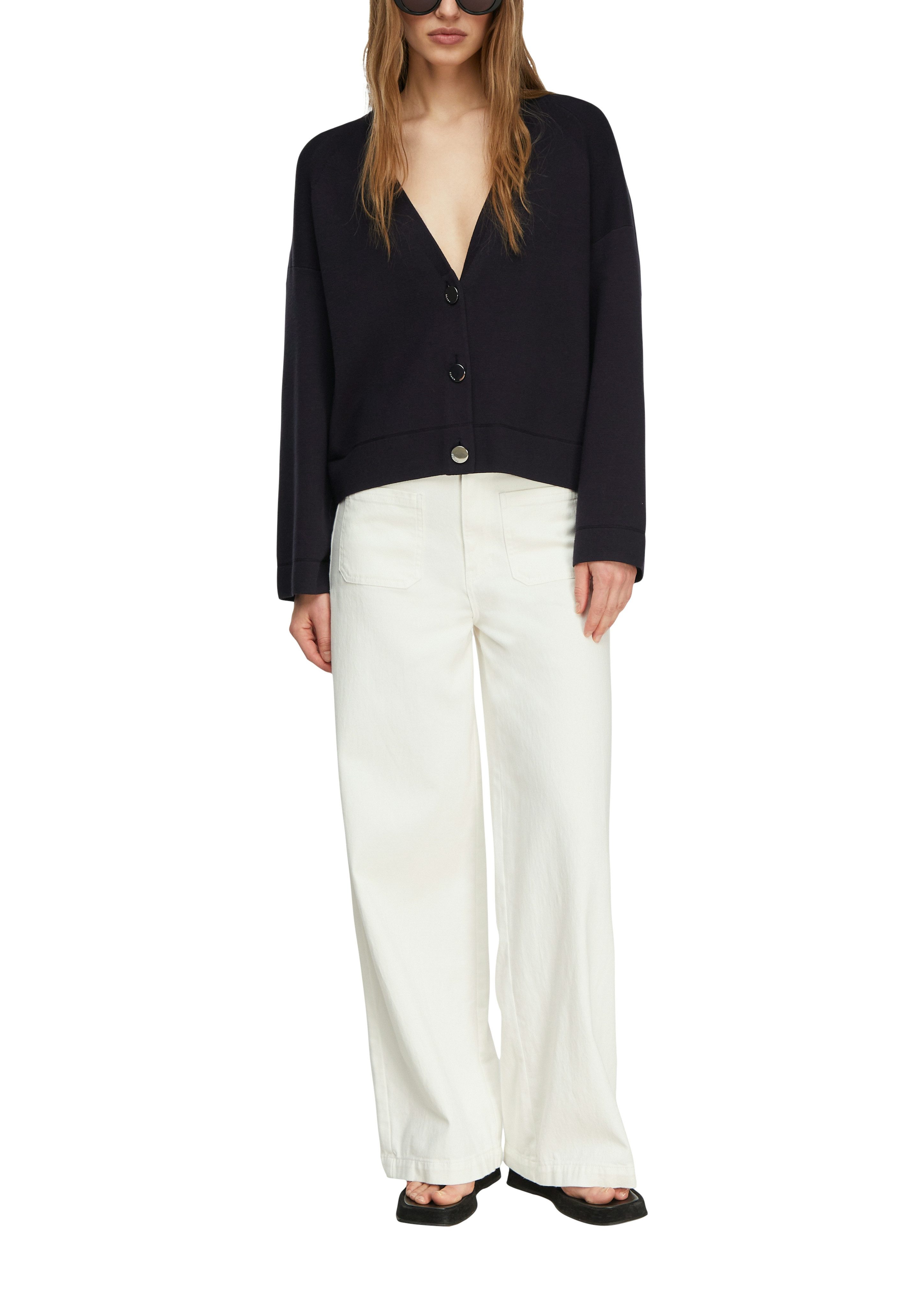 comma Strickjacke mit V-Ausschnitt