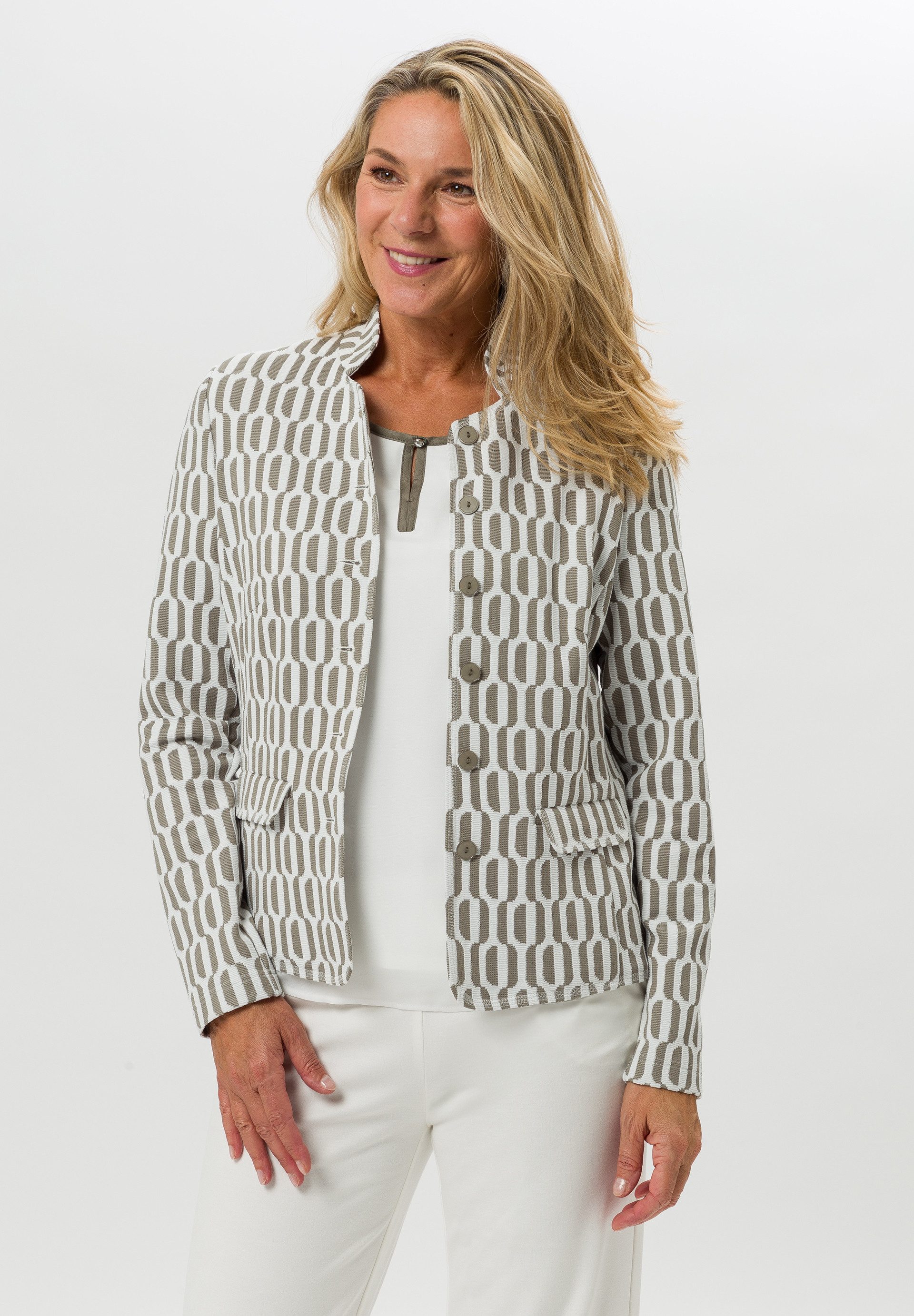 FRANK WALDER Kurzjacke im graphischen Dessin günstig online kaufen