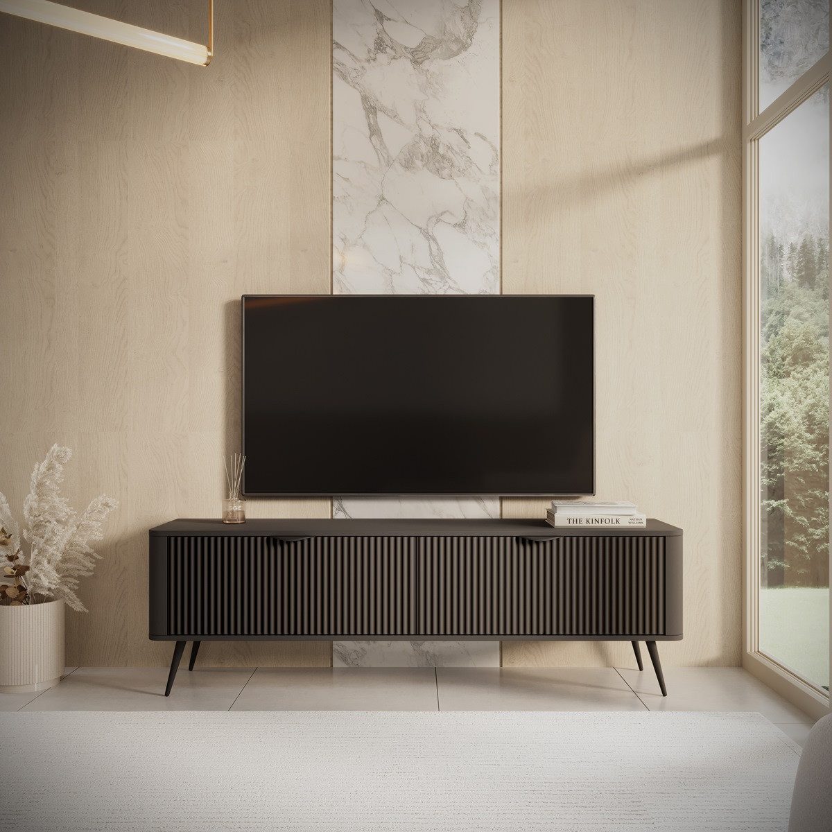 Compleo TV-Schrank mit Lamellen BELLO, TV-Tisch, günstig online kaufen