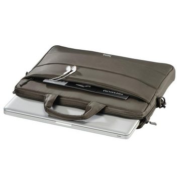 Hama Laptoptasche Notebook Tasche bis 34 cm (13,3 Zoll) aus Nylon, eleganter Look, Mit Tablet- und Dokumentenfach, Organizerstruktur und Trolleyband