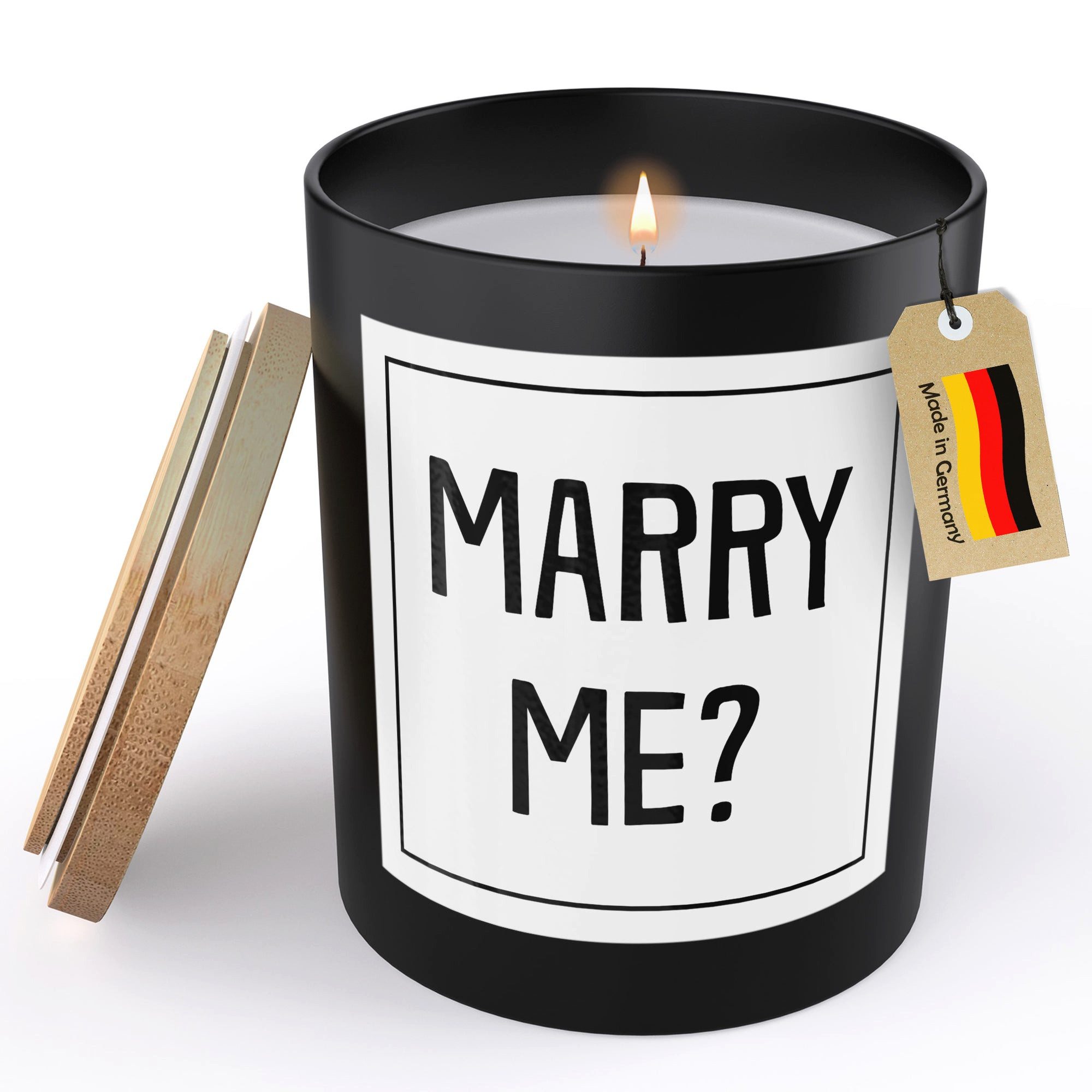 22Feels Duftkerze HANDGEMACHT Zitrus Frauen Verlobungsgeschenk Deko Glas, MADE IN GERMANY, Europäisches Sojawachs, Bambusdeckel und Glas, Vegan