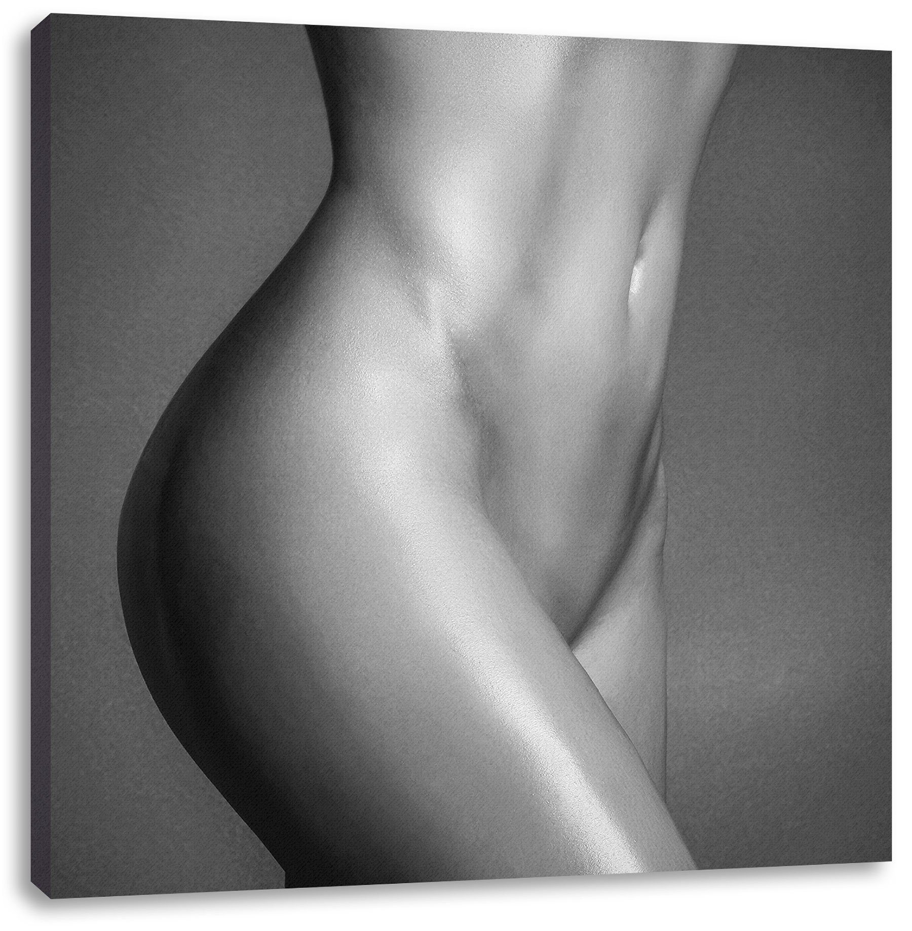 nackter fertig Zackenaufhänger Frauenkörper, St), Leinwandbild Pixxprint (1 nackter inkl. bespannt, Leinwandbild Frauenkörper