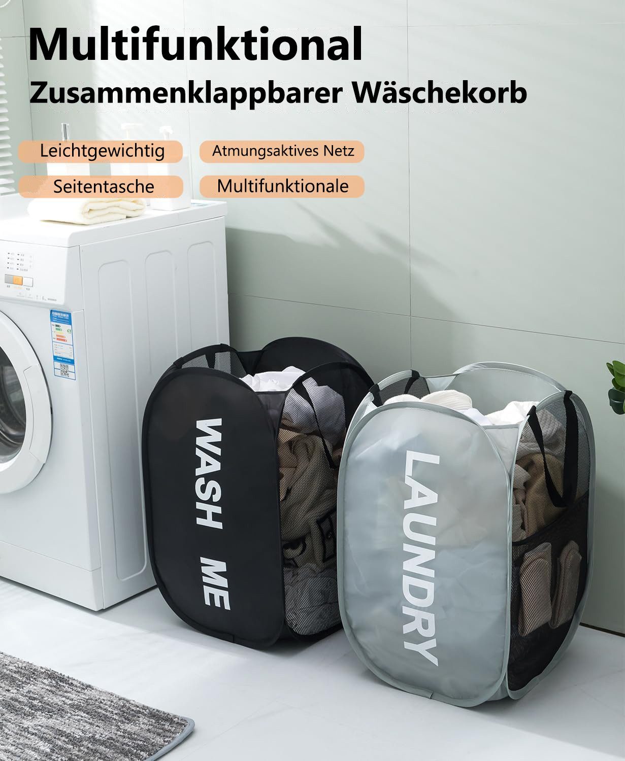 Auledio Wäschekorb Faltbarer wäschekörbe Klappbar Pop-Up, für Waschküche Ba günstig online kaufen